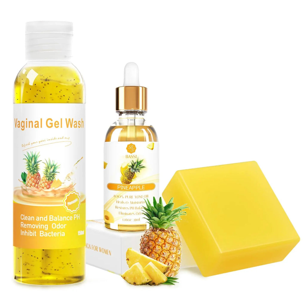 Feminine Wash & Yoni Oil & Yoni Soap Set for Women, Yoni Wash for Vaginal Ph Balance Remove Odor BASSI Au supplements