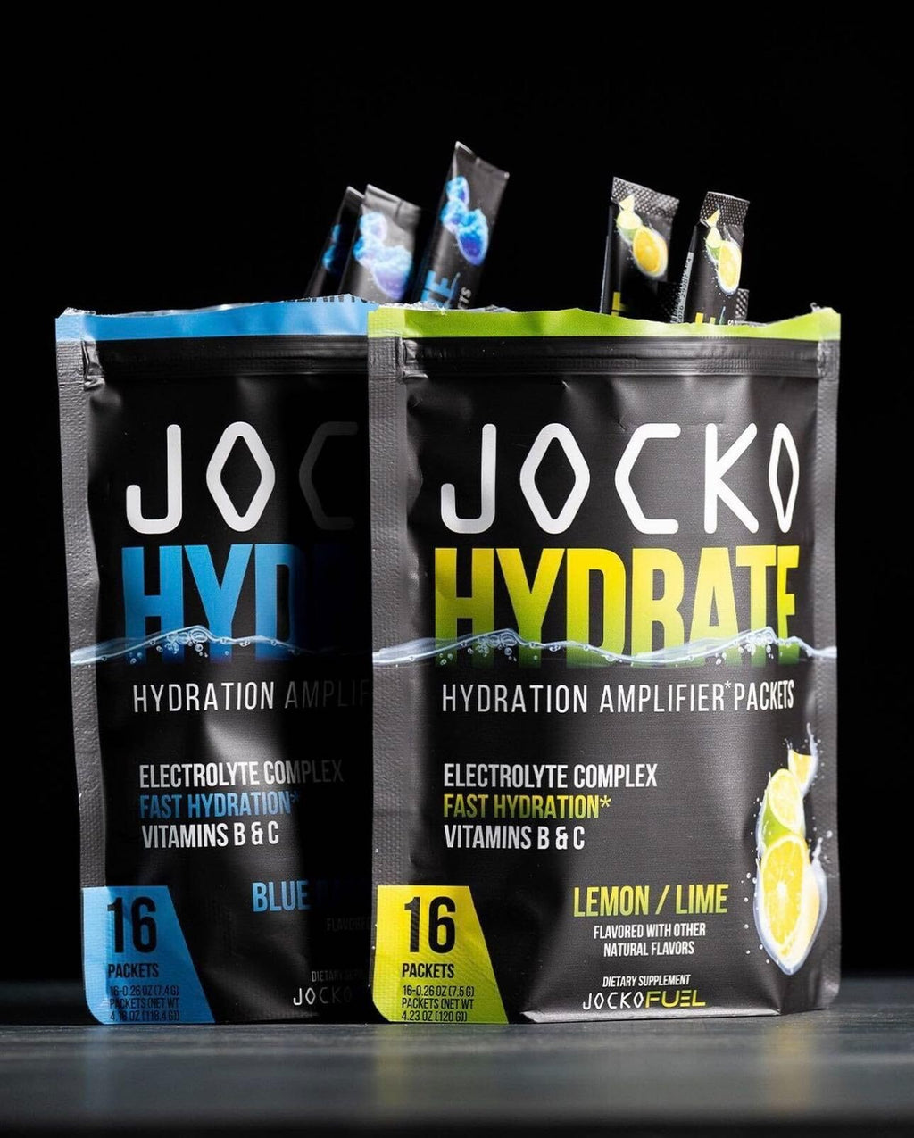 Jocko Fuel Hydrate Electrolytes Powder Packets Low Sugar - Hydration Amplifier Packets for Recovery, Dehydration, & Exercise - with Vitamins B6, B12 & C
