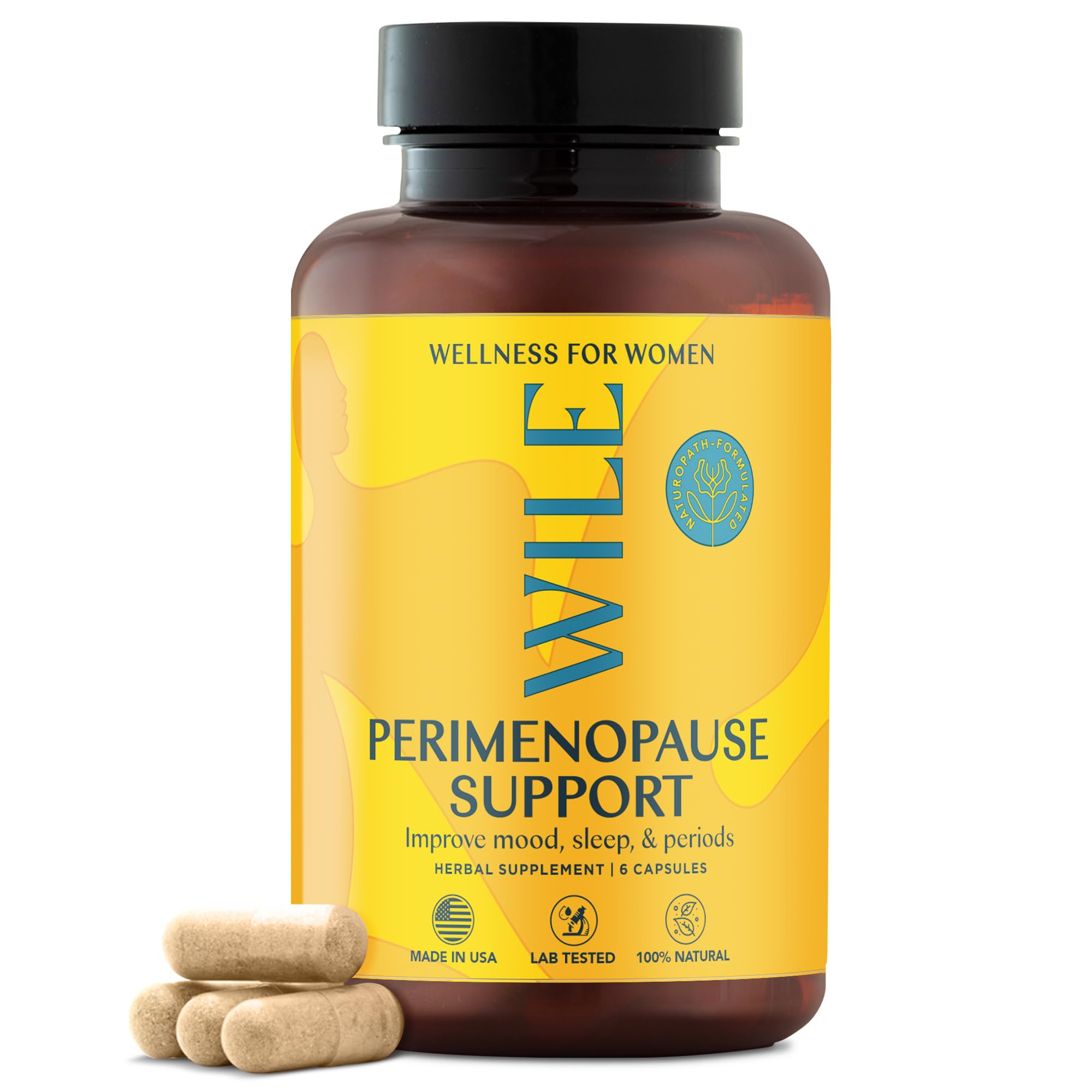 WILE Menopause and Perimenopause Supplements for Women with Ashwagandha - Menopausal Symptoms Relief for Stress, Hot Flashes, Night Sweats - Healthy Sleep & Hormone Balance Support, Vegan, 30 Servings WILE Au supplements