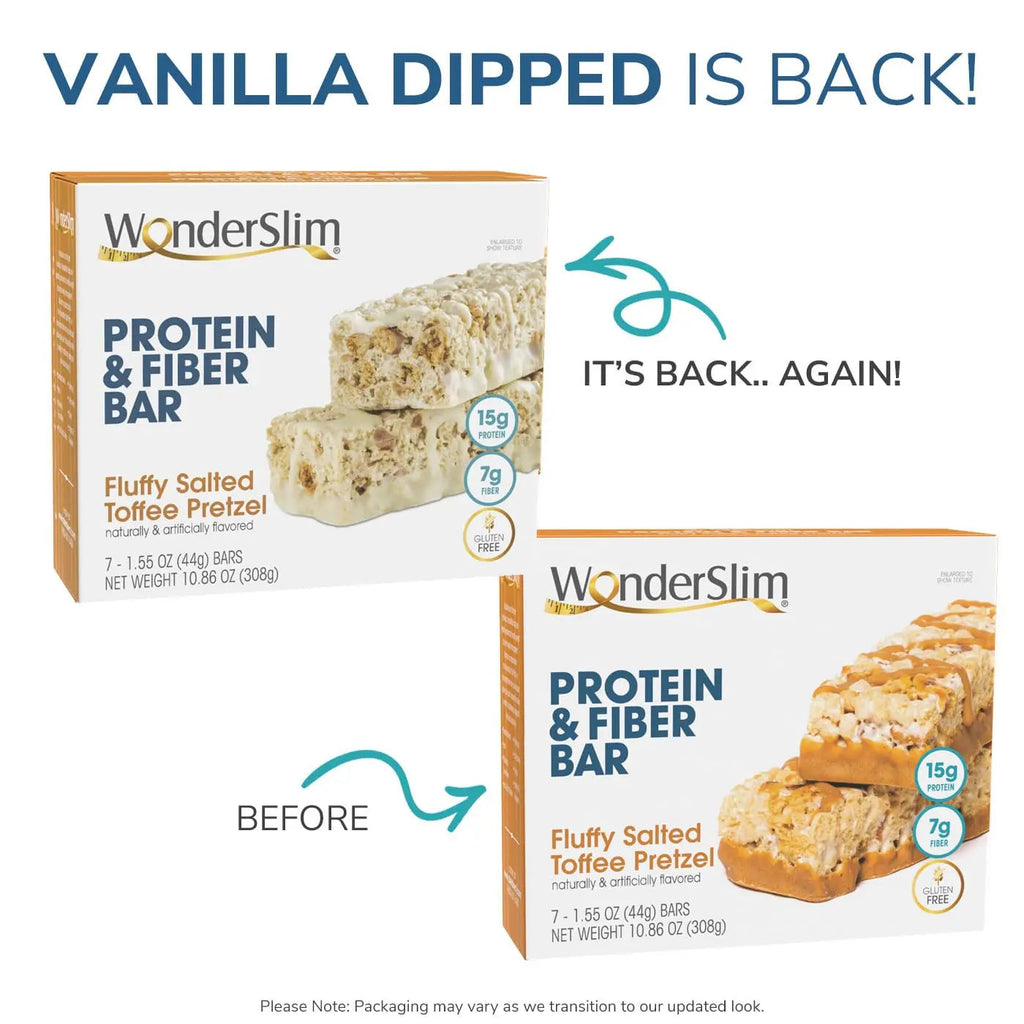 WonderSlim Protein & Fiber Bar, Salted Toffee Pretzel, 15g Protein, 7g Fiber, Gluten Free WonderSlim Au supplements