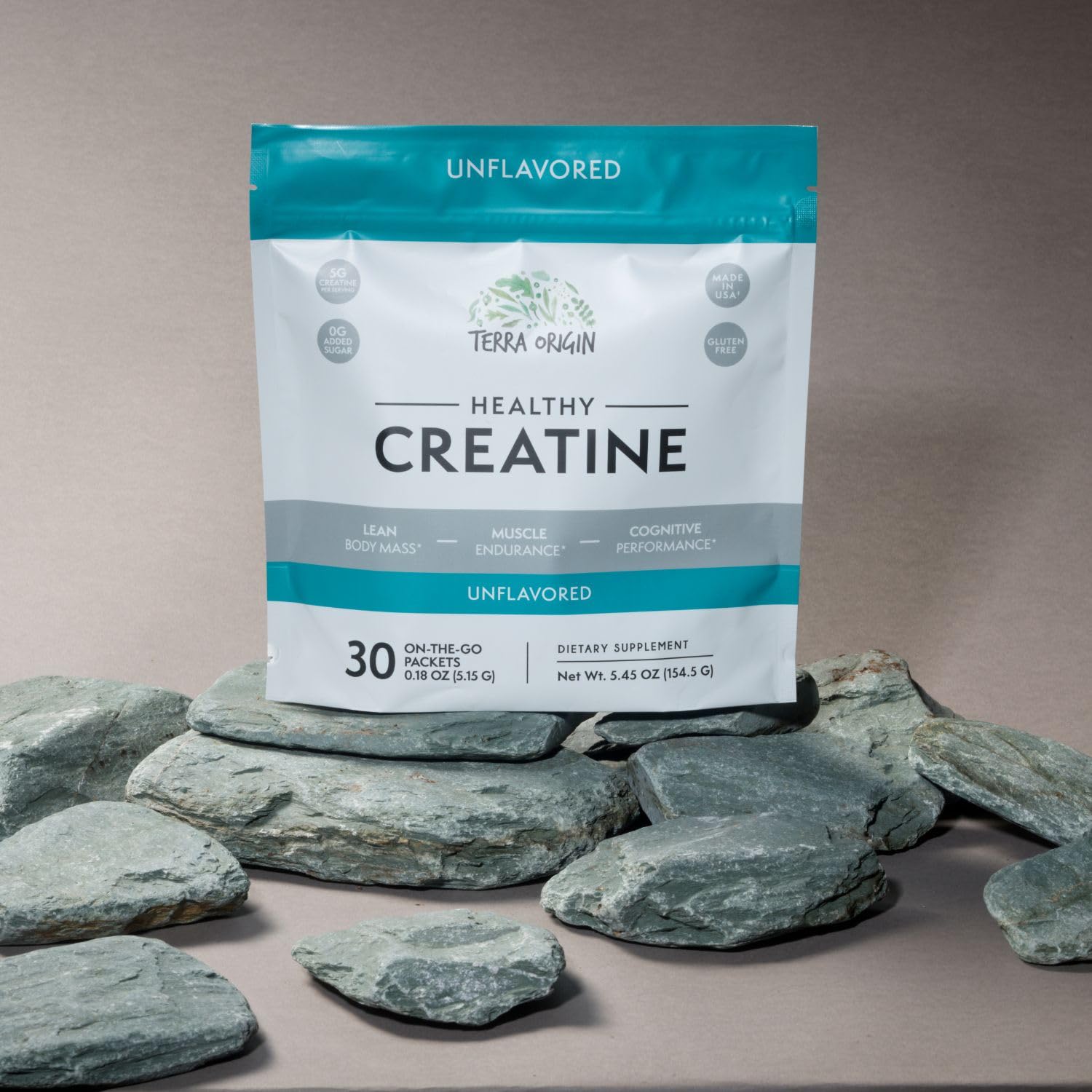 TERRA ORIGIN Healthy Creatine Micronized Monohydrate Powder | 30 Stick Packs | Support for Muscle and Cognitive Performance* | Supplement for Women and Men