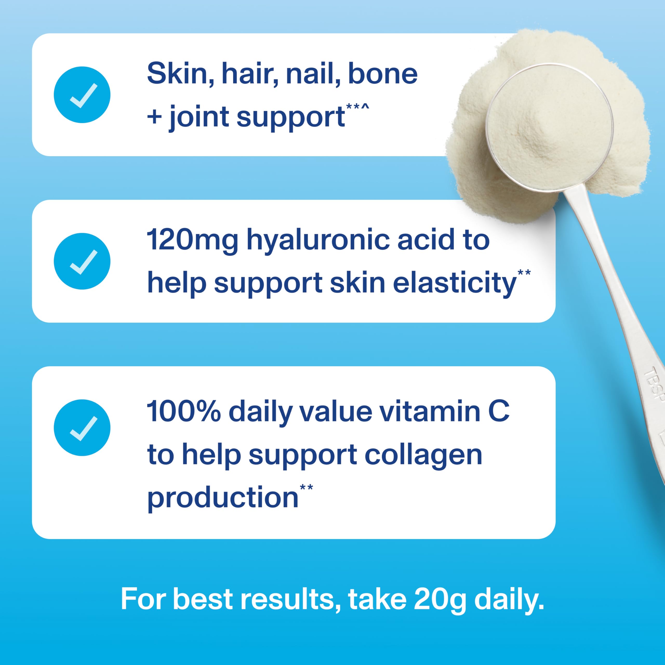 Vital Proteins Collagen Peptides Powder Advanced with Hyaluronic Acid & Vitamin C, 20oz Collagen Protein, Unflavored, 27 Servings