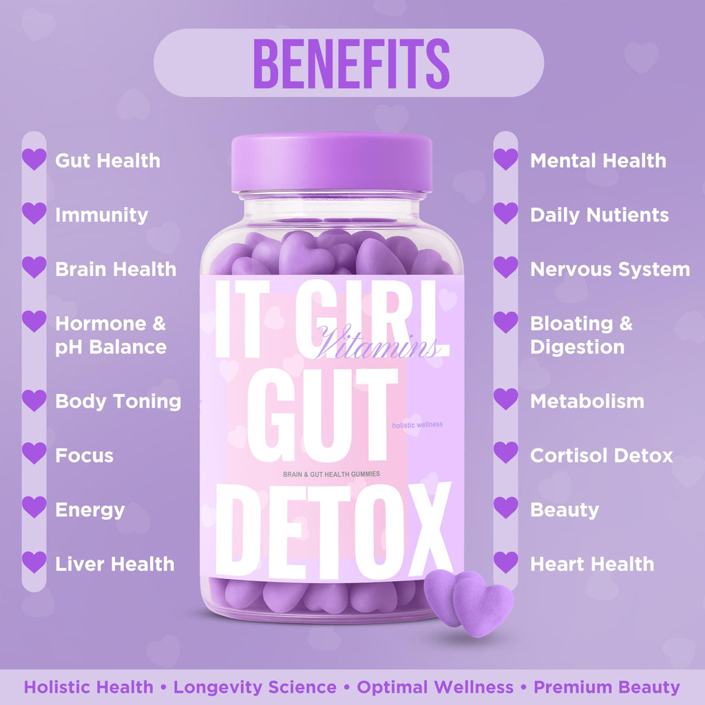 Gut Health Cleanse Detox Gummies for Women & Teens – Probiotics, Prebiotics, Digestive Enzymes & Superfoods Greens Blend – Vegan Daily Digestive Supplement for Bloating Relief, Debloat & Gut Wellness It Girl Vitamins Au supplements