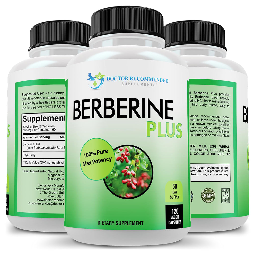 DOCTOR RECOMMENDED SUPPLEMENTS Plus 1200mg Per Serving - 120 Veggie Capsules with Royal Jelly