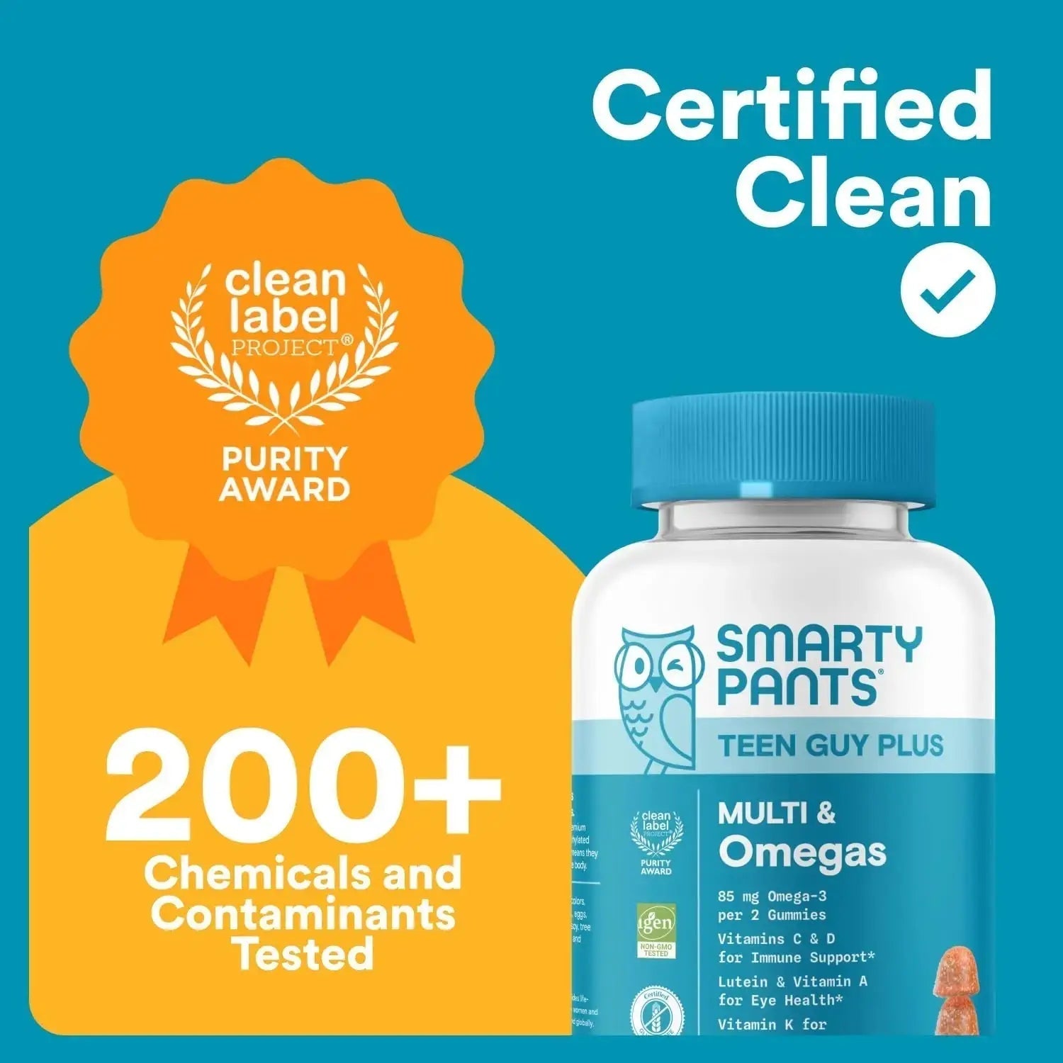 SmartyPants Teen Guy Multivitamin Gummies - Improved Formula: Omega 3 (DHA/EPA), Vitamin D3, C, Vitamin B12, B6, A, K & Zinc SmartyPants Au supplements