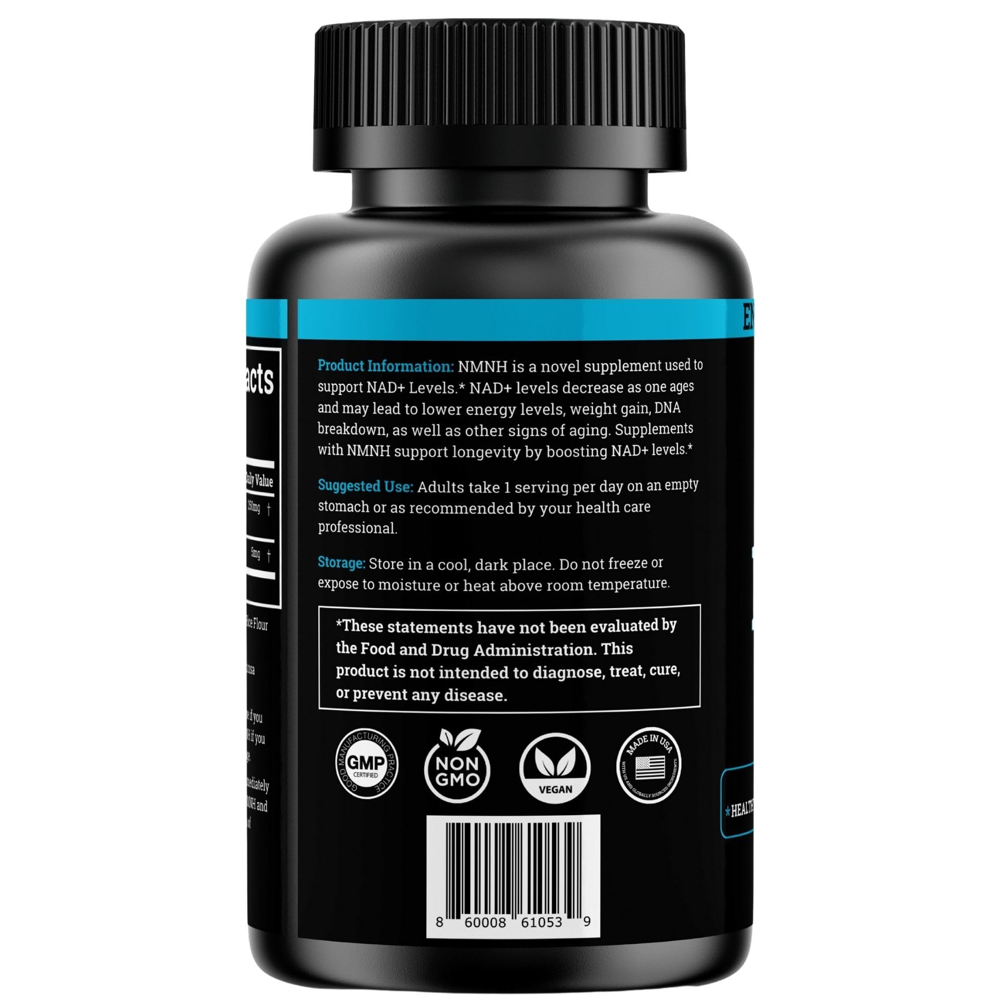 NMNH Supplement 250MG Pure Dihydro-Nicotinamide Mononucleotide (NMN Supplement Alternative with Bioperine® For 3X The Bioavailability) NAD Supplement to Boost NAD+ Levels For Anti-Aging & Energy Black Forest Au supplements