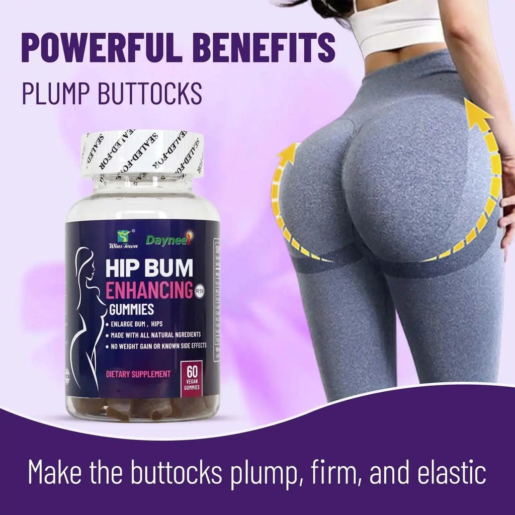 Wins Town Hip Butt Enhancement Gummies, Booty Multivitamins Supplements for Firm and Lift Bigger Buttocks for Women, 60 Count Wins Town Au supplements