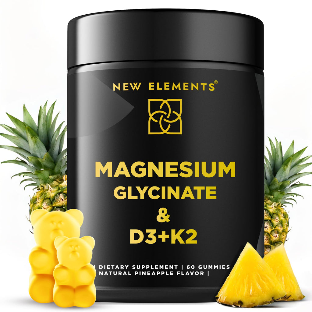 Calm Magnesium Glycinate Gummies 500mg with High-Potency Vitamin D3 10000iu & Vitamin K2 100mcg | Stress Relief, Relaxation & Bone Support for Adults