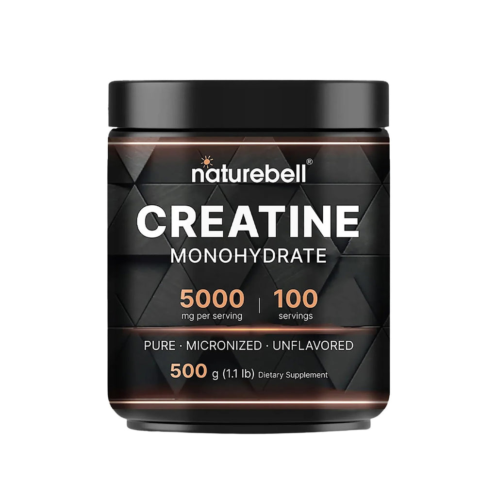 NatureBell Creatine Monohydrate Powder - 500g - Micronized Powder - Delivers 5,000mg Creatine Per Serving - Pre-Workout or Post-Workout Support*
