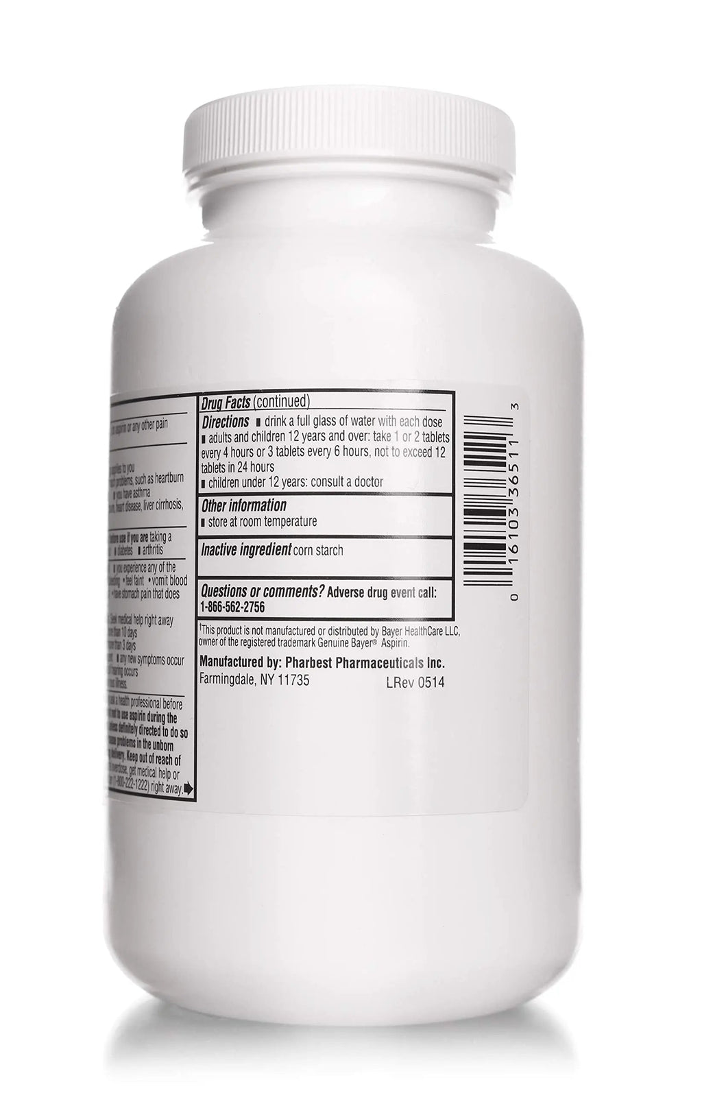 PHARBEST Aspirin 325 mg | Regular Strength | 1000 Count Uncoated Tablets PHARBEST Au supplements