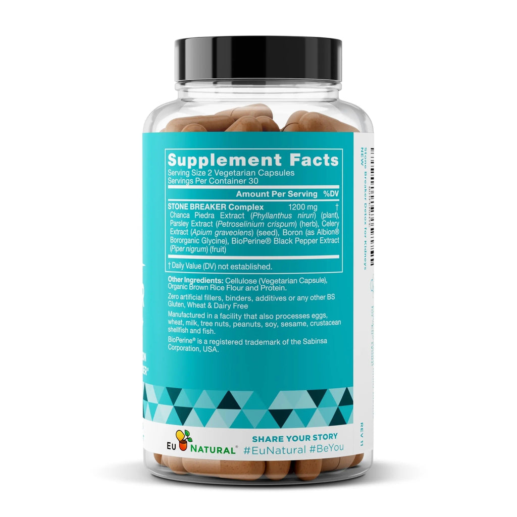 Chanca Piedra Stone Breaker - The Original Stone Breaking Formula with Celery Seed & Parsley - Supports Kidney, Gallbladder & Urinary Tract Cleansing to Help Flush Impurities - 60 Vegetarian Capsules Eu Natural Au supplements
