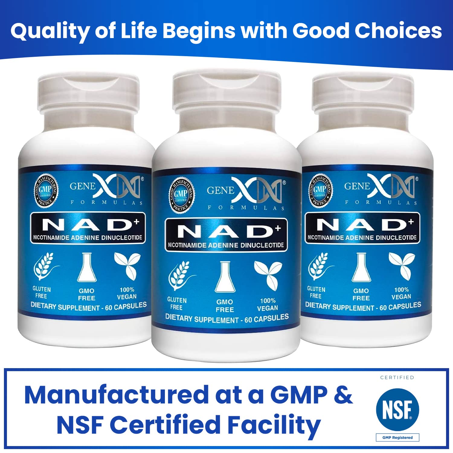 Genex Formulas NAD+ 250mg Serving 60 Capsules Nicotinamide Adenine Dinucleotide (Actual NAD+ Not a Precursor) (1) Genex Formulas Au supplements
