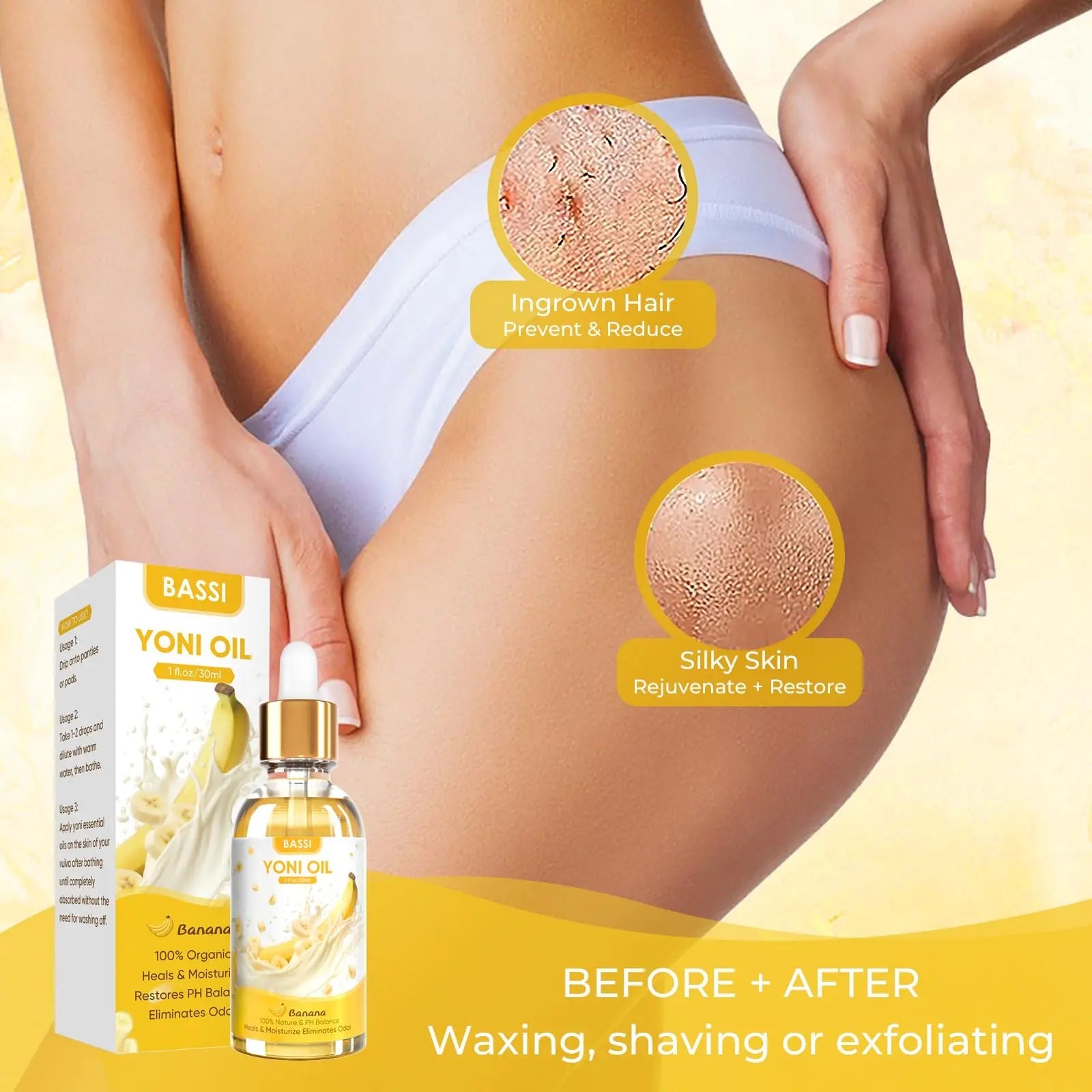 2PCS Yoni Oil Organic Feminine Oil Vaginal Moisturizer - Ph Balance for Women - Feminine Deodorant BASSI Au supplements