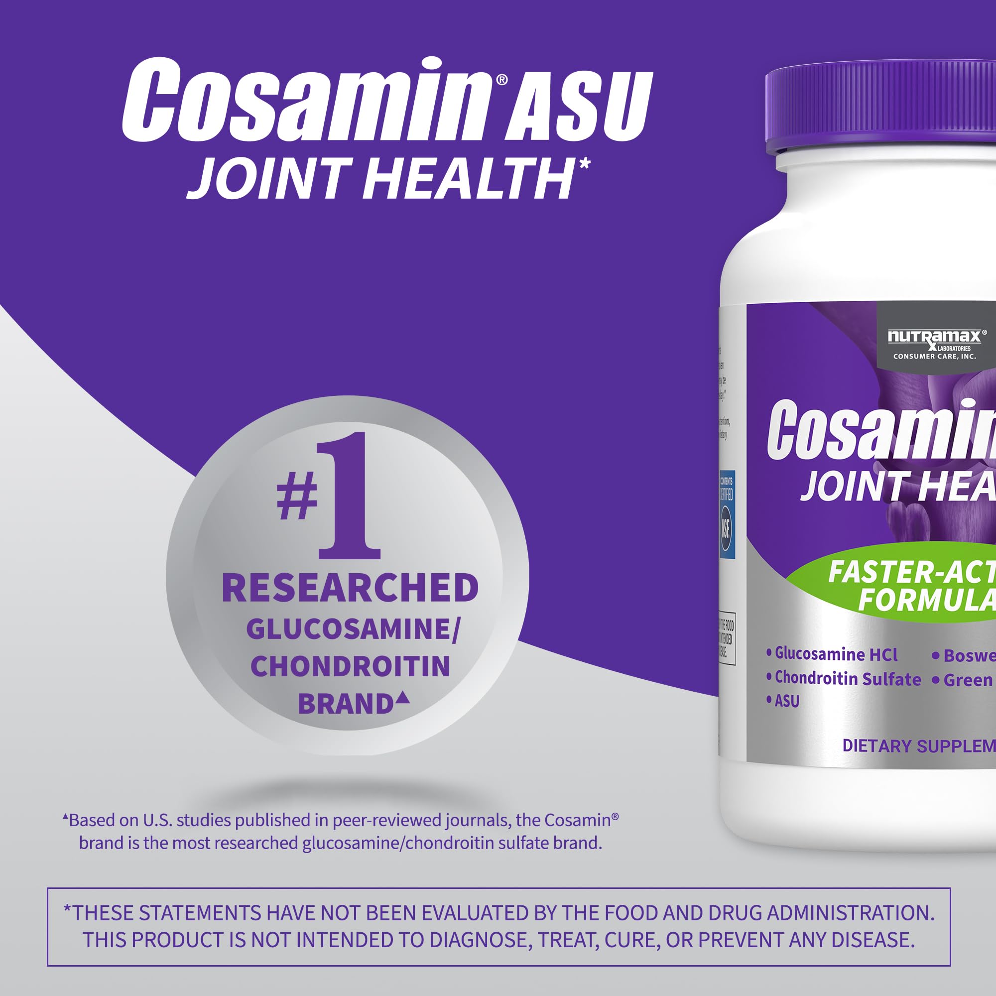 Nutramax Laboratories Cosamin® ASU Joint Health Supplement with Glucosamine, Chondroitin & ASU for Adult Men & Women, Joint Supplement, 230 Capsules Nutramax Laboratories Au supplements