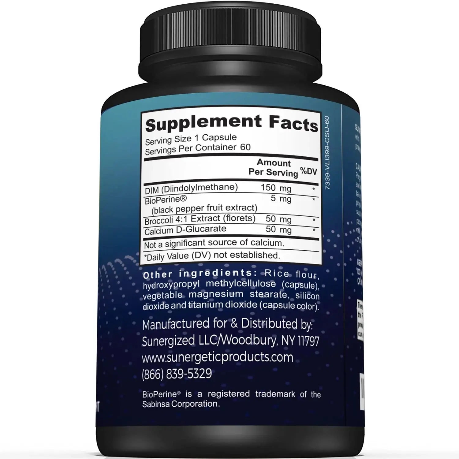 Premium DIM Supplement–Includes 150mg DIM (diindolylmethane), Broccoli, Calcium D Sunergetic Au supplements