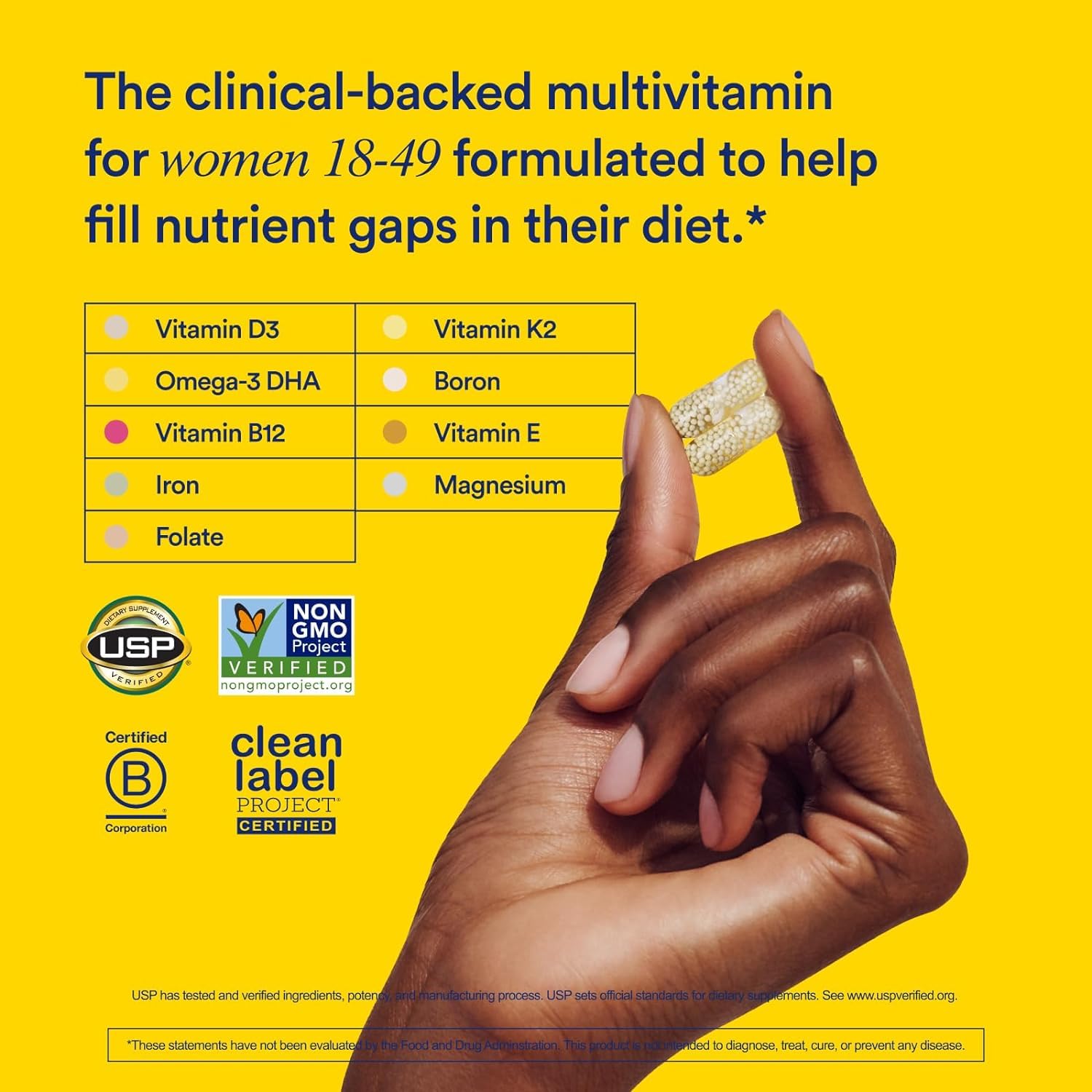 Ritual Women’s 18+ Daily Multivitamin - Key Essential Vitamins and Minerals to Support Energy, Heart, Bone, Brain Health* - Clinical Backed - Vegan