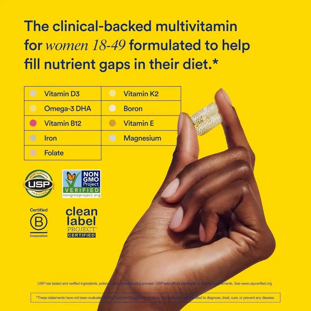 Ritual Multivitamin for Women 18+ with Vitamin D3 for Immune Support*, Vegan Omega 3 DHA, B12, Iron Ritual Au supplements