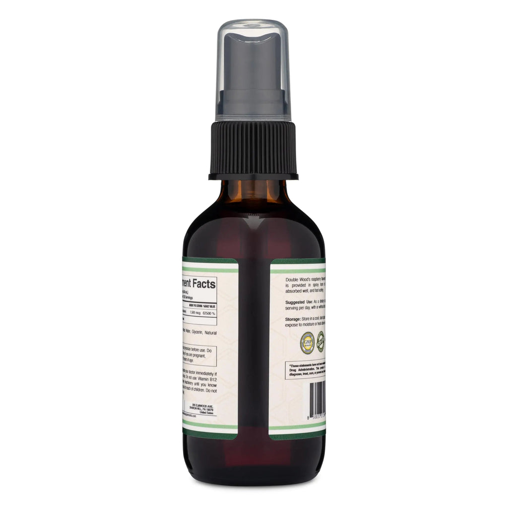 Vitamin B12 Sublingual Spray (2 Spray Dose of Vitamin 12 1000mcg, 3 Spray Serving Size Double Wood Supplements Au supplements
