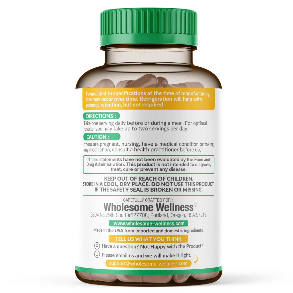 Wholesome Wellness Digestive Enzymes 1000MG Plus Prebiotics & Probiotics Supplement, 180 Capsules, Organic Plant-Based Vegan Formula for Digestion Wholesome Wellness Au supplements