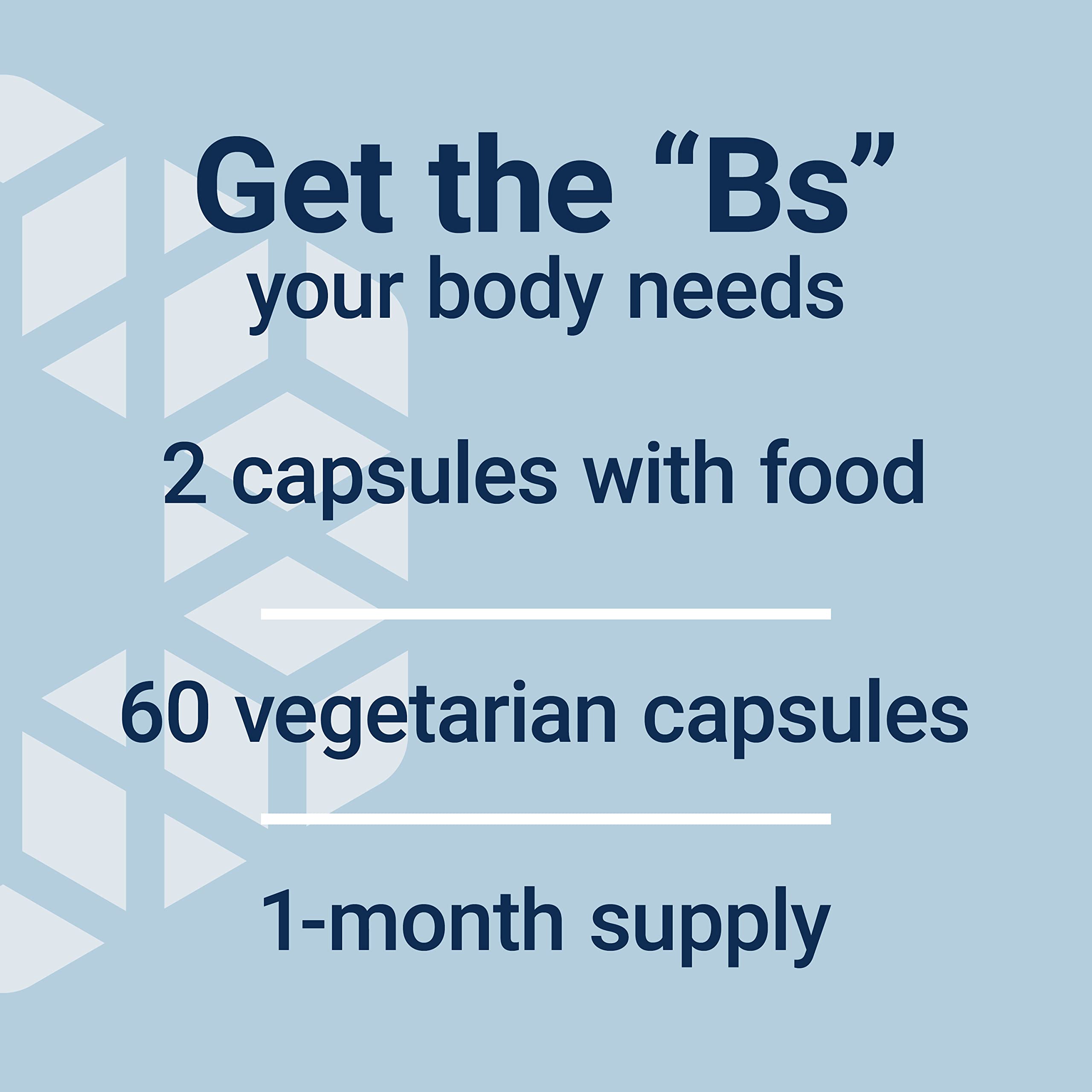 Life Extension BioActive Complete B-Complex, Heart,  Nerve Support, Healthy Energy, Metabolism, Complete B Complex, 60 Vegetarian Capsules