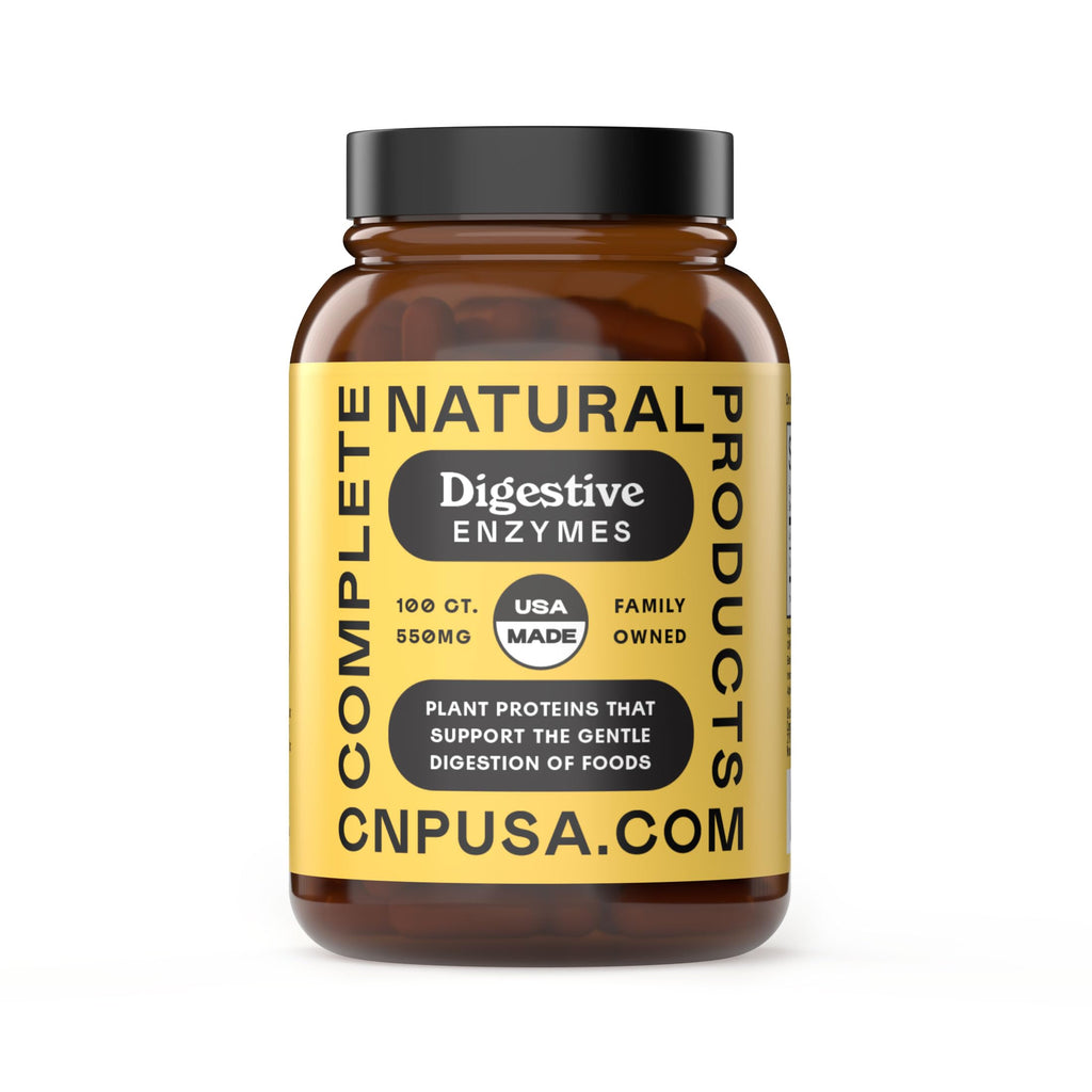 Complete Natural Products Digestive Enzyme Capsules, 550mg, 100ct | Plant-Based Formula