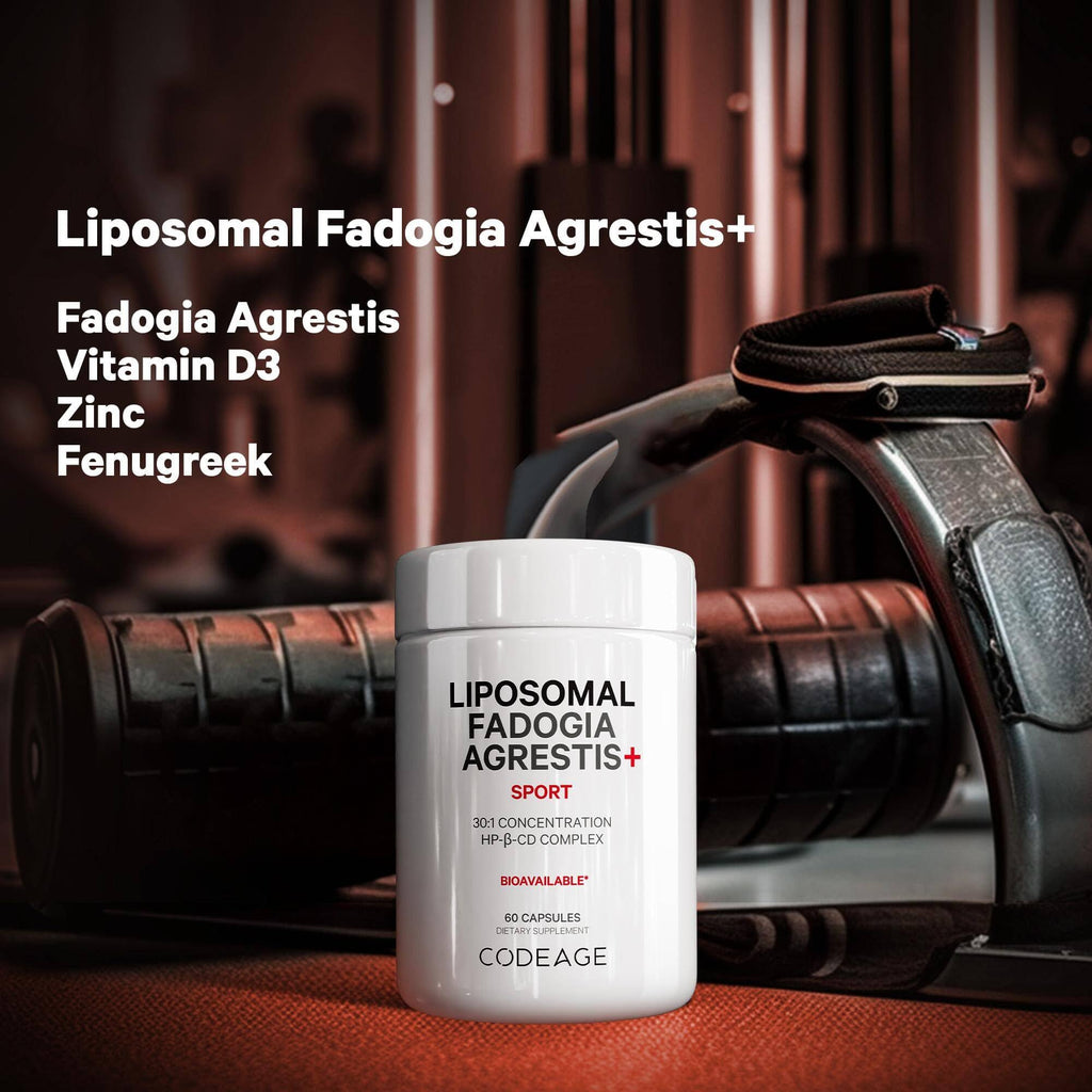 Codeage Liposomal Fadogia Agrestis 600mg Supplement - Fadogia Agrestis 30:1 Extract, Vitamin D3, Zinc, Fenugreek, BioPerine Black Pepper - 2-Month Supply - Liposomal Delivery - Non-GMO, 60 Capsules Codeage Au supplements