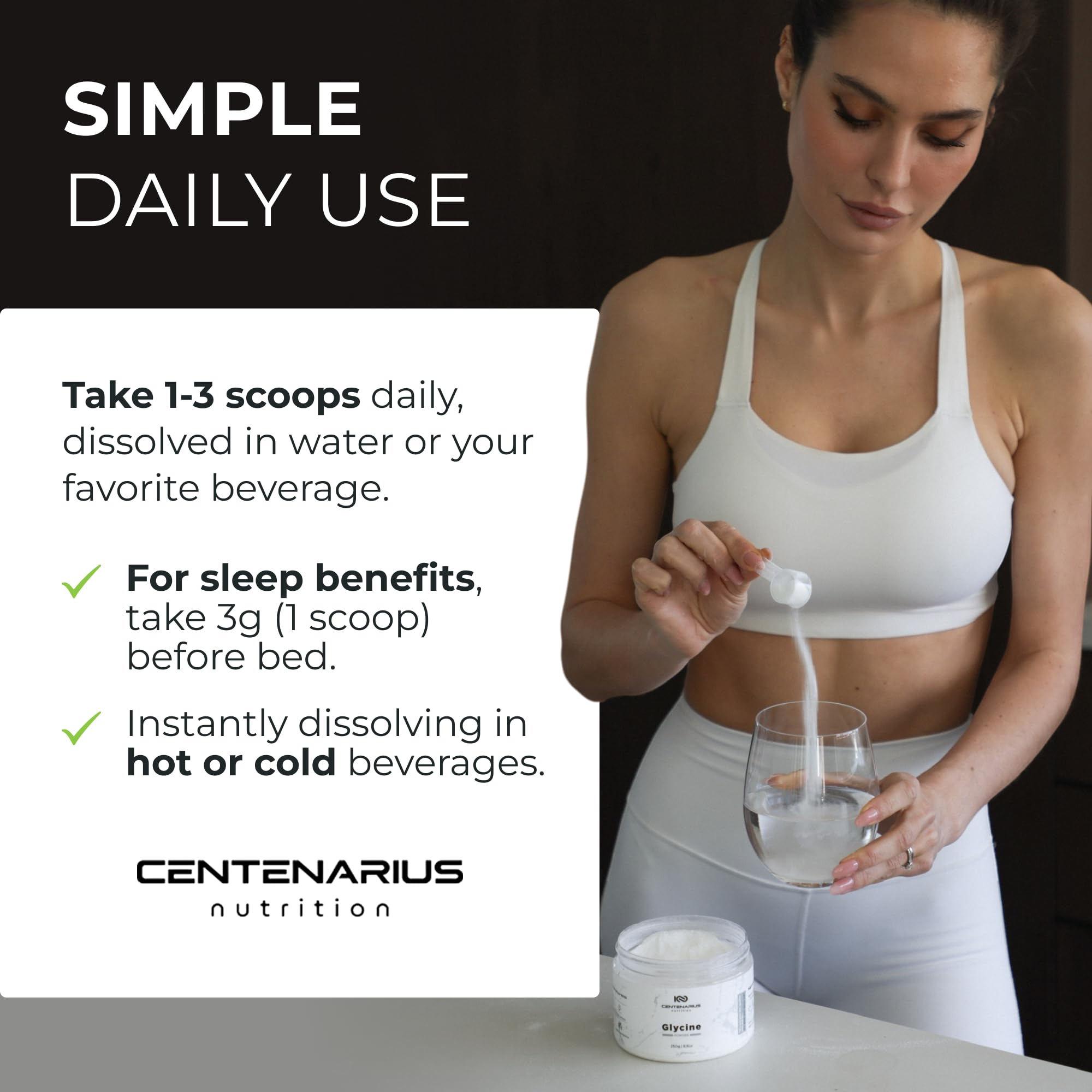Premium Glycine Powder 250g | Amino Acids Supplement for Post Workout Muscle Recovery, Digestion, Sleep Aid + More - Vegan, Additive-Free