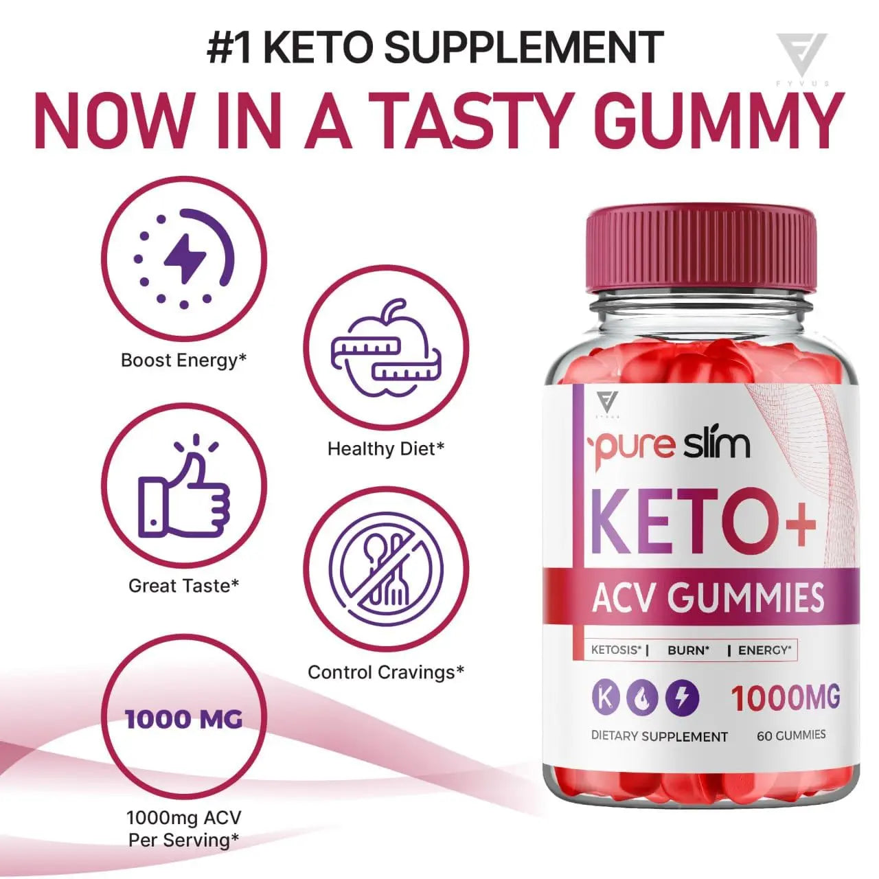 (5 Pack) Pure Slim Keto ACV Gummies, Pure Slim Keto ACV Gummies Advanced Weight Loss Fyvus Au supplements