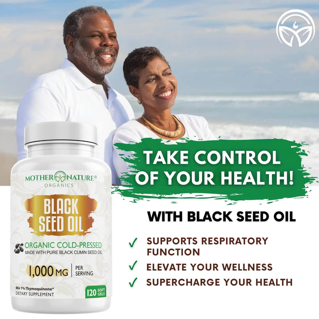 Black Seed Oil Capsules - 120 Count (Organic, Non-GMO Liquid) Premium Cold Pressed Mother Nature Organics Superfoods For Organic Living Au supplements