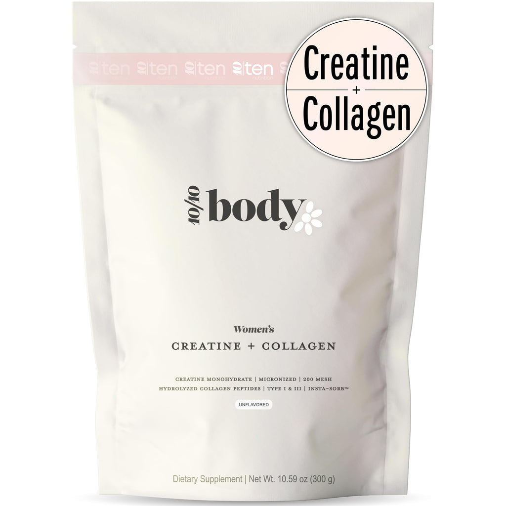 New - Creatine + Collagen for Women – Supports Lean Muscle Growth & Development, Booty Gain, Energy & Recovery – 5g Creatine Monohydrate Plus 5000mg Collagen Peptides Combo – Unflavored, 30 Servings 10Ten Nutrition Au supplements