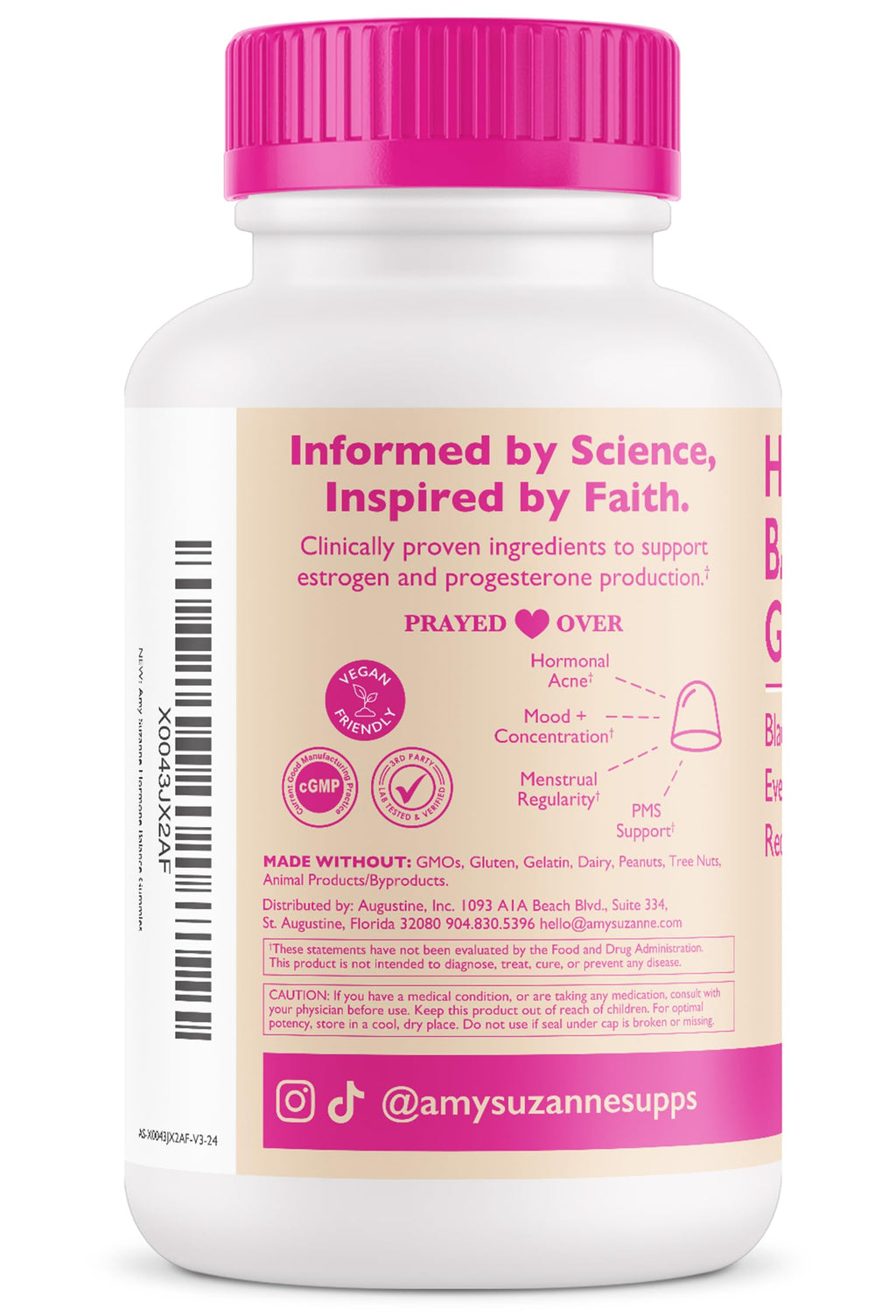 Amy Suzanne Hormone Balance Gummies for Women - Hormone Harmony for Mood, Energy, Bloating - Hormonal PMS, Perimenopause & Menopause Support - Red Raspberry Leaf & Black Cohosh - 60 Gummy Supplements Amy Suzanne Au supplements