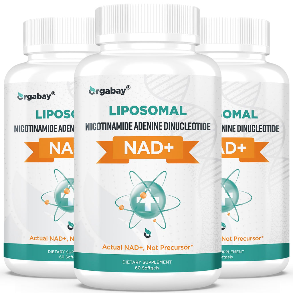 Orgabay Liposomal NAD+ Supplement 500 mg, High Absorption, Boost NAD+ with TMG 250 mg, Actual NAD Plus More Efficient Than Nicotinamide Riboside, Support Cellular Energy, Healthy Aging | 180 Softgels Orgabay Au supplements