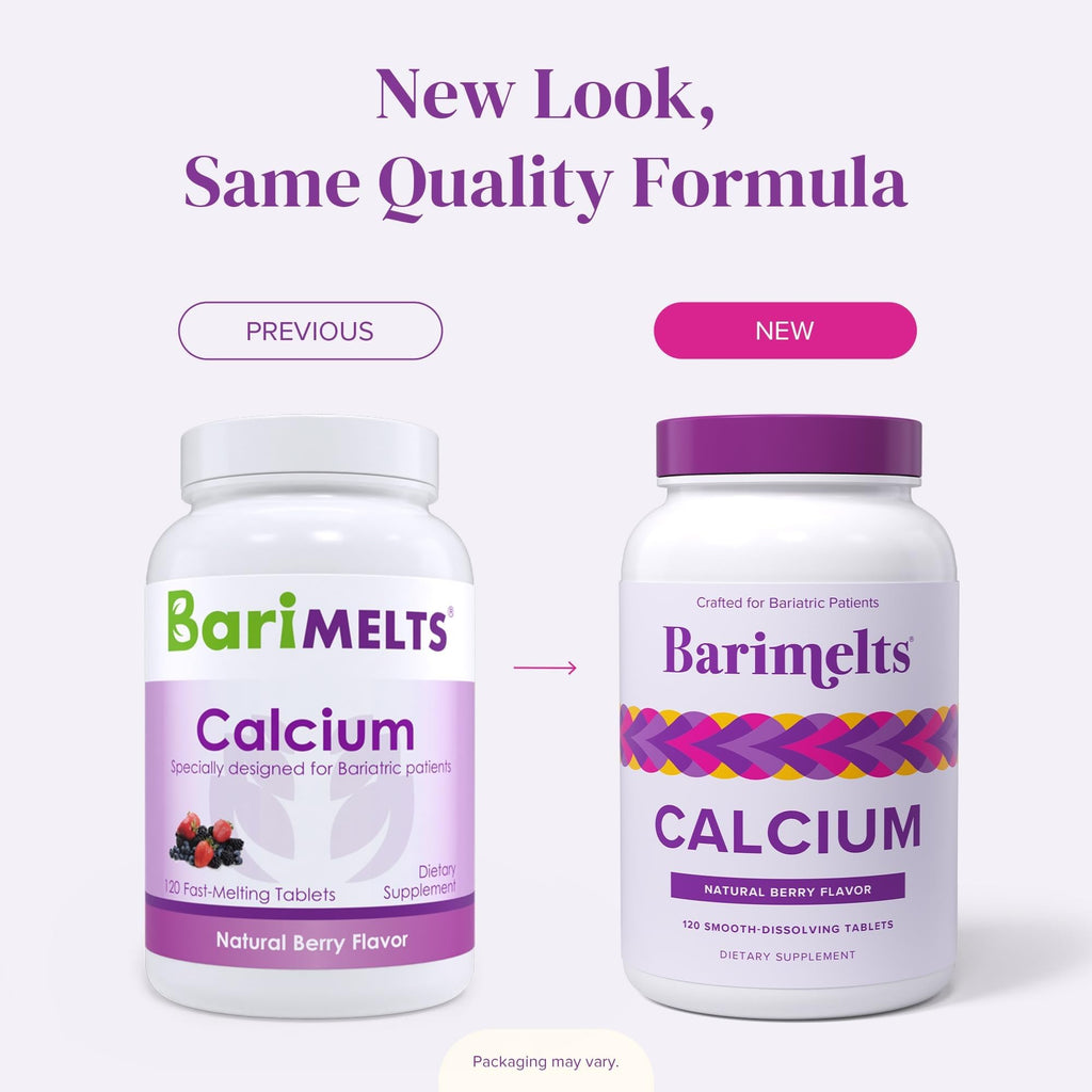 BariMelts Calcium Citrate with Vitamin D3 & Magnesium, 120 Smooth-Dissolving Tablets (1-Month Supply), Bariatric Calcium Supplements