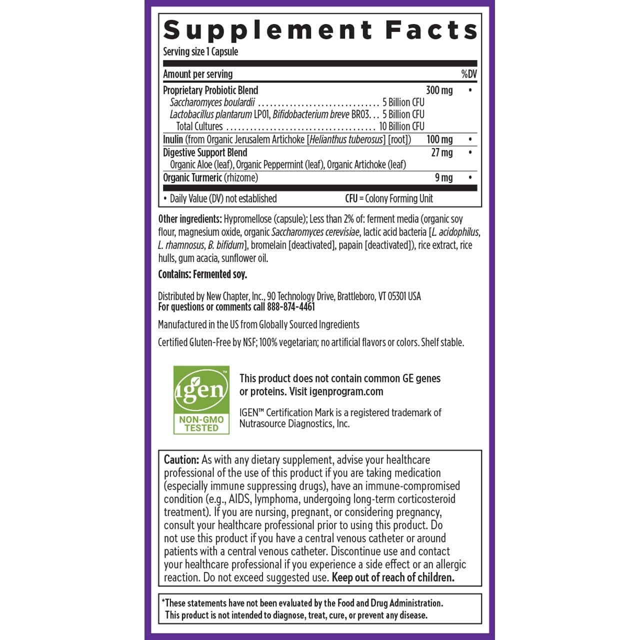New Chapter All-Flora Probiotic for Advanced Digestion & Complete Gut Health with Prebiotics + Postbiotics, Clinical-Strength Strains, 100% Vegetarian, Non-GMO, Shelf Stable - 60 ct (2 Month Supply) New Chapter Au supplements