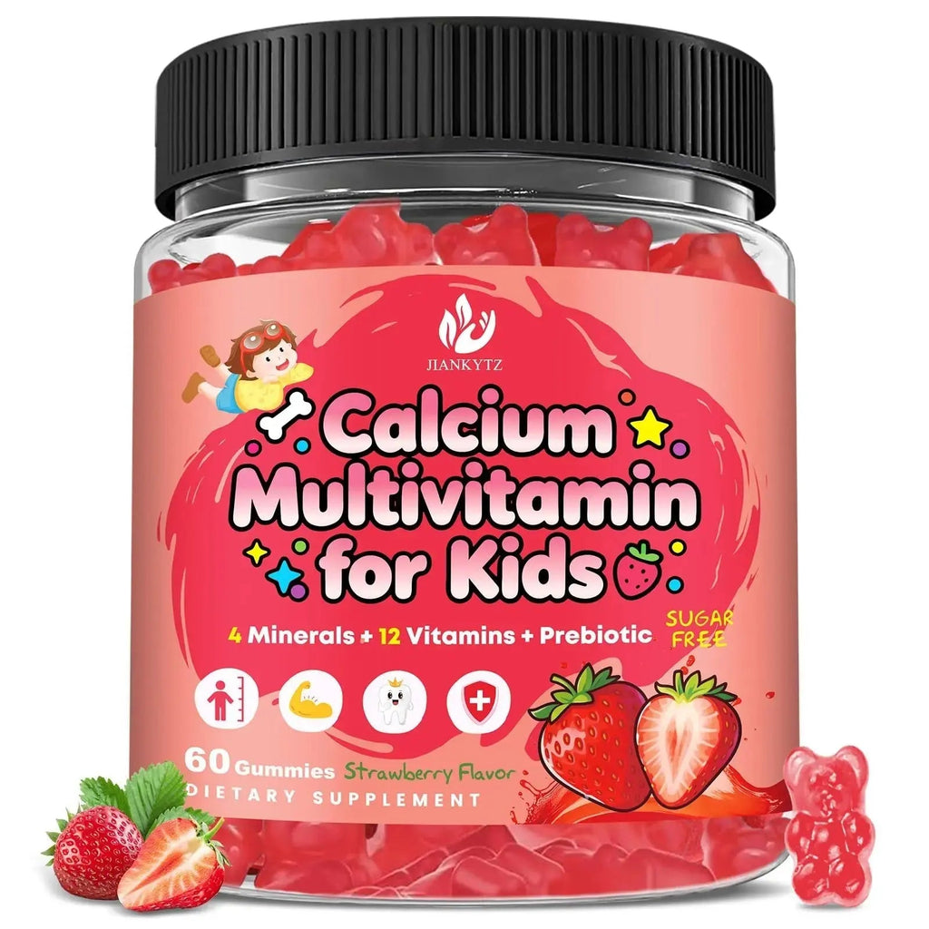 Sugar Free Calcium Multivitamin Gummies for Kids - Nutritional, Immune, Bone Support, Whole Multivitamin, with Vitamins A, C, D, B1, B2, B6, Folate JIANKYTZ Au supplements