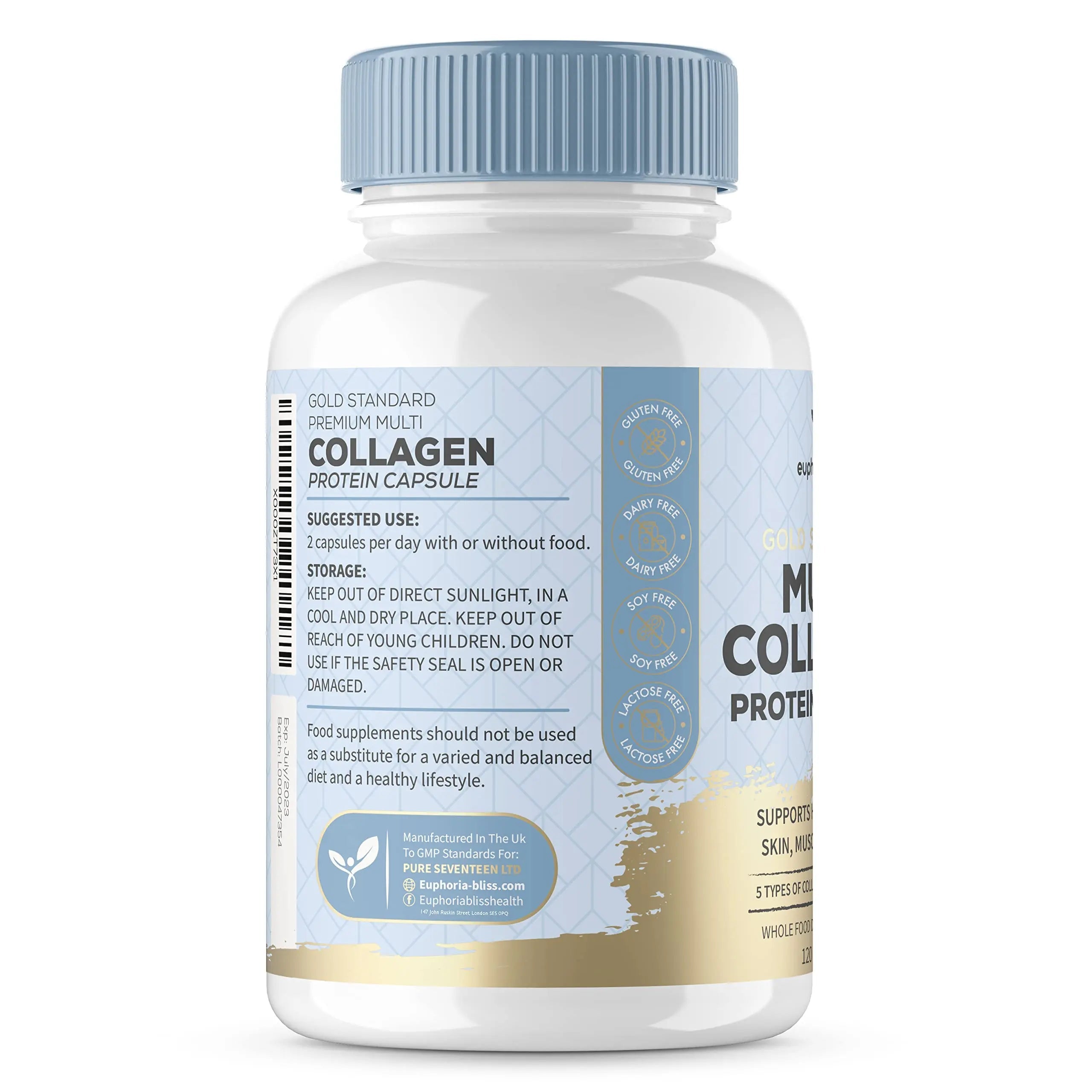 High Strength Multi Collagen 1400MG Tablets with Turmeric & Kelp, Skin, Hair, Nails Euphoria Bliss Au supplements