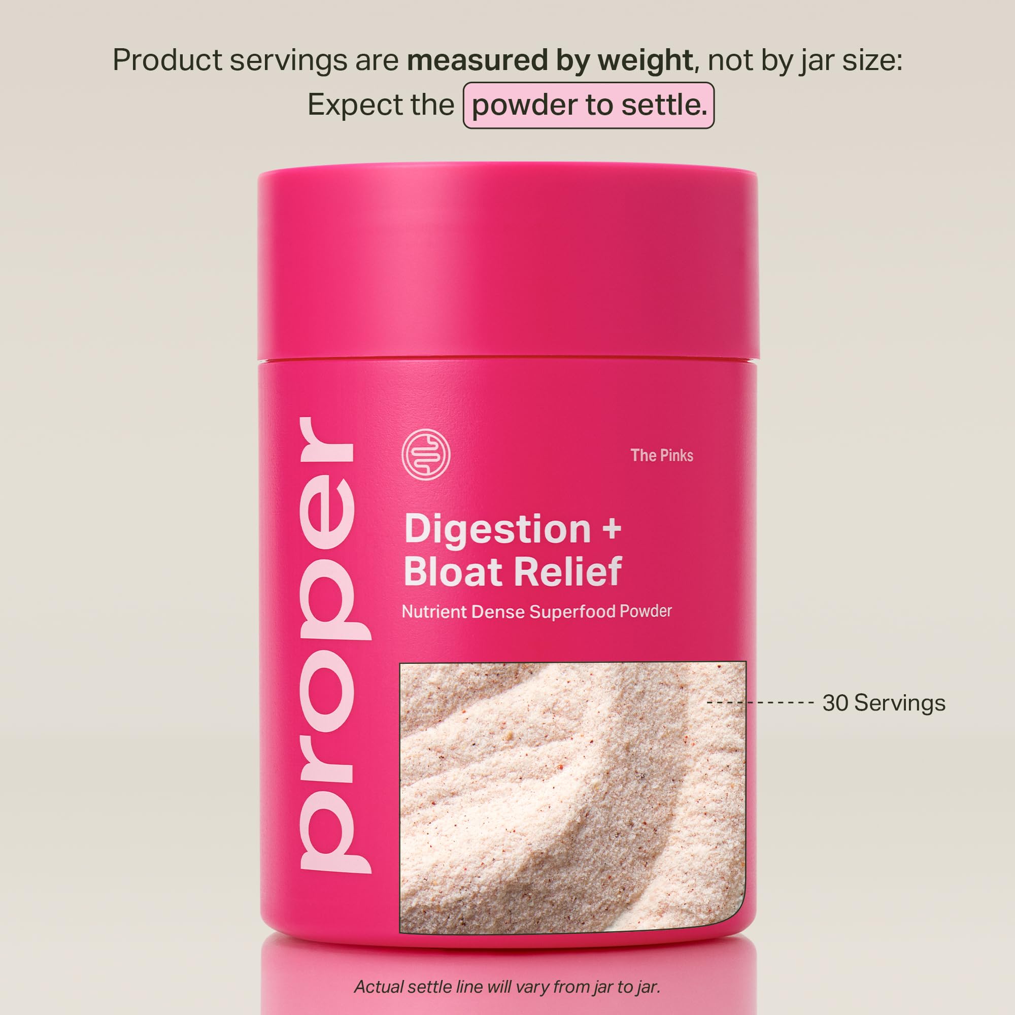 Proper, The Pinks Digestion and Bloat Relief. Drink Mix with Gut Health Probiotics, Prebiotics, Beet Root & Enzymes for Digestive Support. Bloating and Microbiome