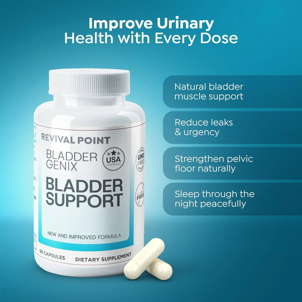 Bladdergenix Bladder Control Supplement for Women and Men – Natural Urinary Urgency & Frequency Support – Crataeva Nurvala & Lindera Aggregata Herbal Blend for Bladder Health – 56 Capsules Revival Point Au supplements