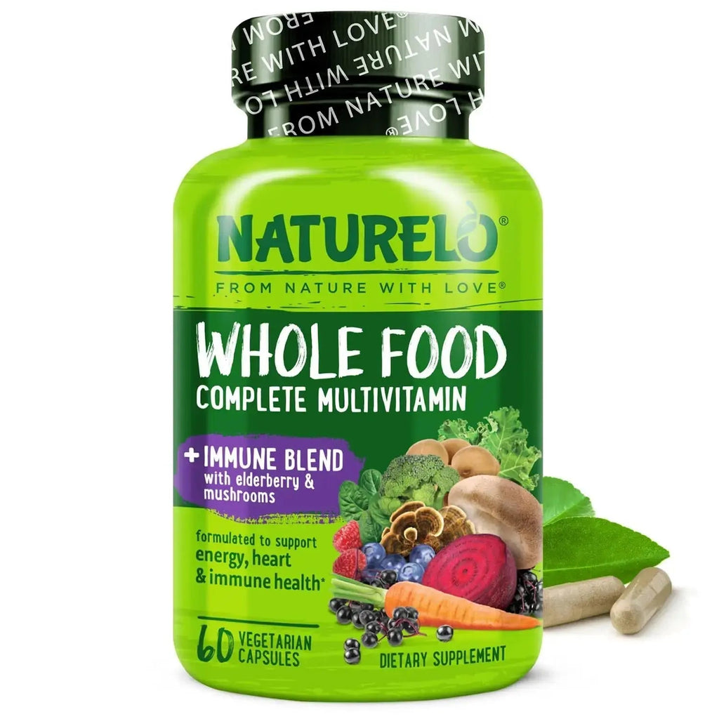 NATURELO Whole Food Multivitamin + Immune Blend with Elderberry & Mushrooms - Complete Multivitamin with Extra Immune Support NATURELO Au supplements