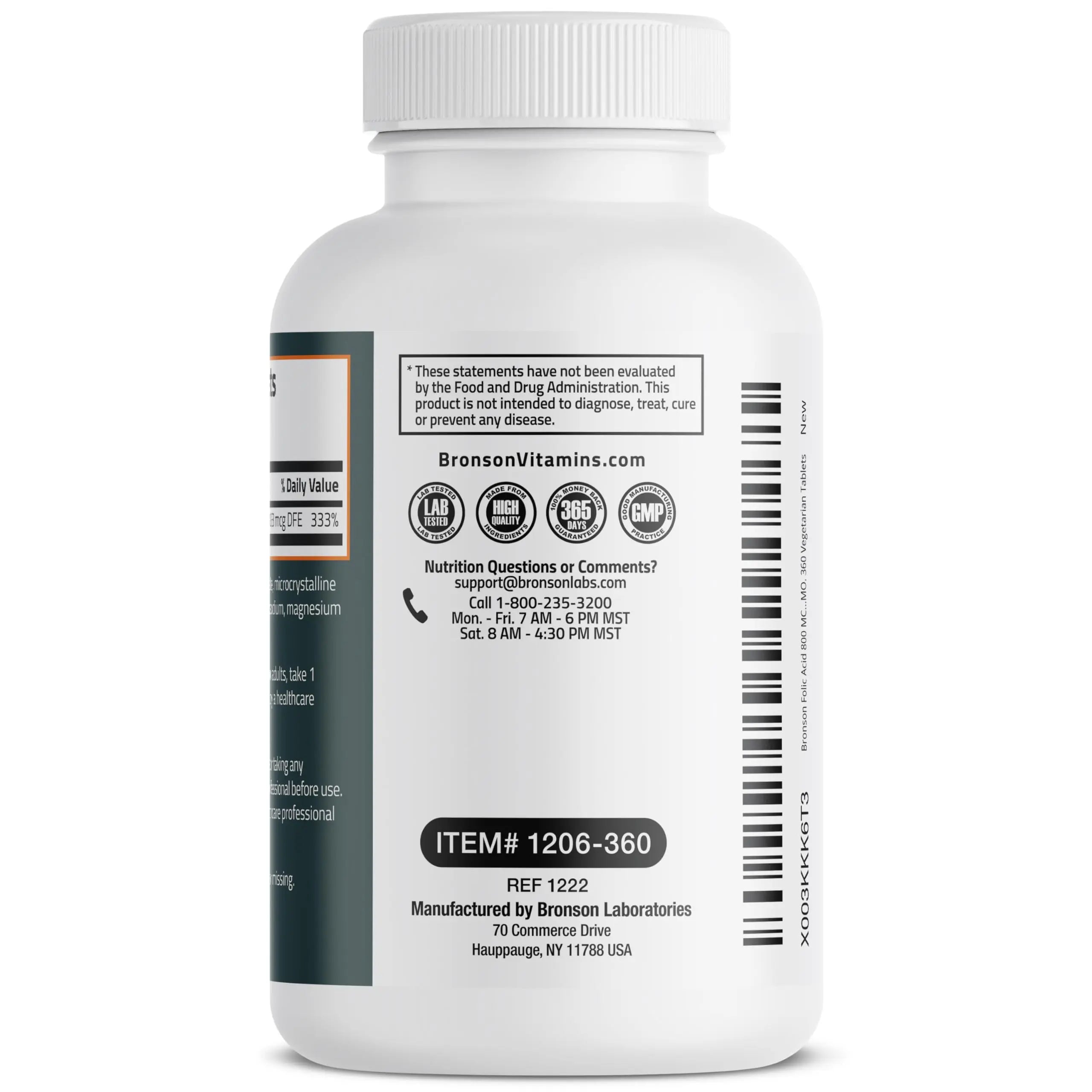 Bronson Folic Acid 800 MCG Supports Prenatal Development, 1 Year Supply, Non-GMO Bronson Au supplements