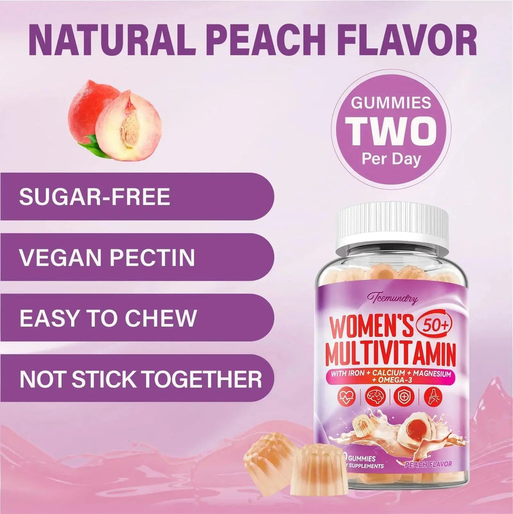 Multivitamin Gummies for Women 50 Plus - with Omega 3, Coenzyme Q10, Iron, Calcium, Zinc, Vitamin A, C, D3, E, K2, B Complex, Folate Tcemundry Au supplements