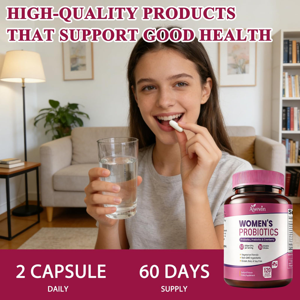Women Probiotics 50 Billion CFU: Probiotics for Women with Prebiotics & Cranberry, 16 Strain Probiotic Supplement for Digestive Gut Health, Vaginal & Urinary Tract Support