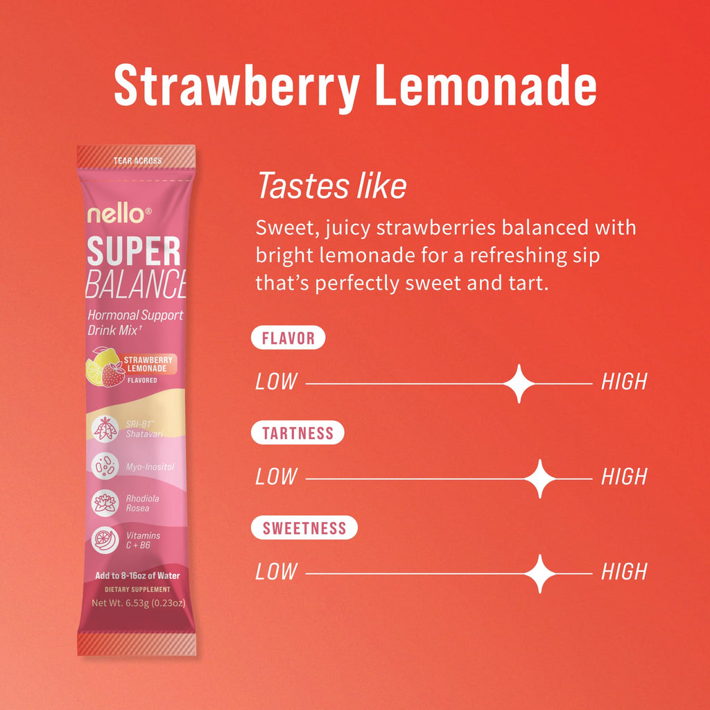 Nello Superbalance Hormonal Support Drink Mix, SRI-81 Shatavari, Myo-Inositol, Rhodiola Rosea, Vitamin C, Magnesium, Theobromine