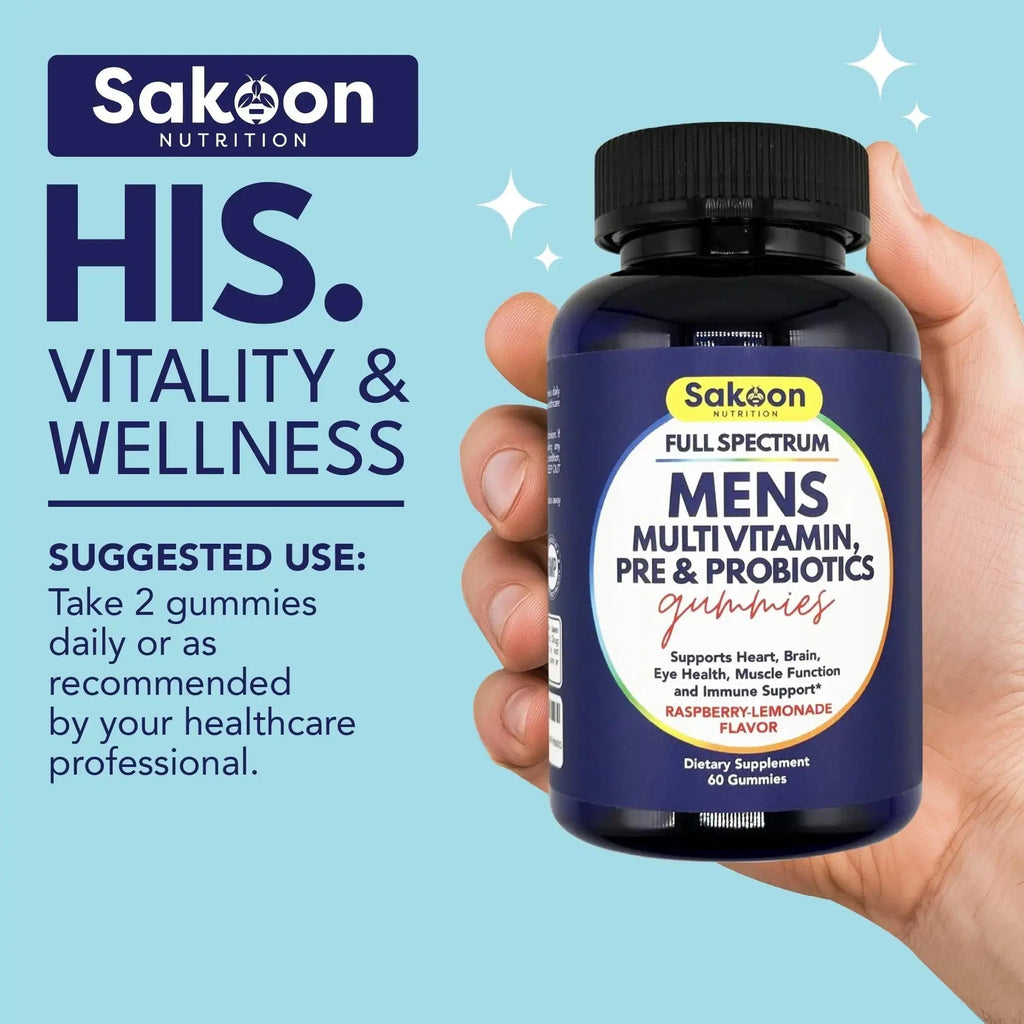 Sakoon nutrition Men's Multivitamin Gummies with Probiotics and Prebiotics, Adult Multivitamin A, C, D, E, B & More Sakoon nutrition Au supplements