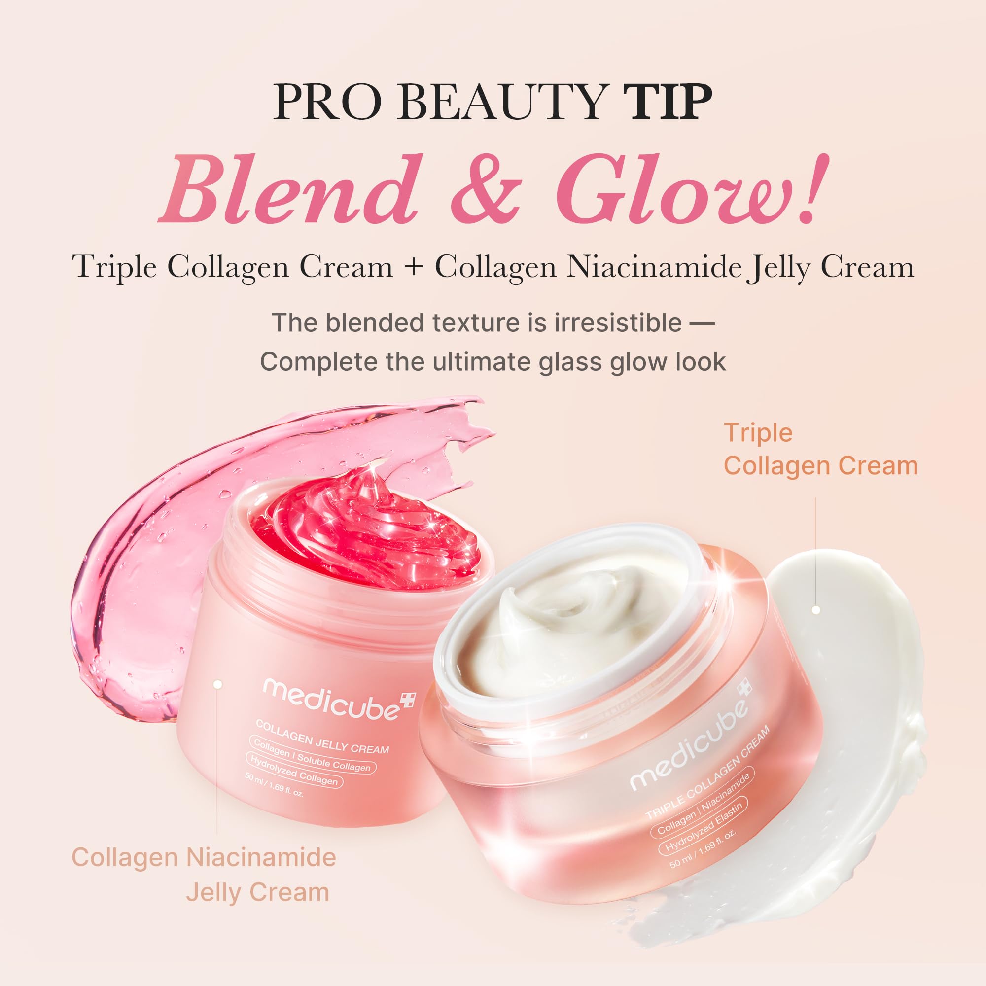 medicube Triple Collagen Cream - Hydrating & Firming Moisturizer with Hyaluronic Acid, Premium Elastin, Shea Butter