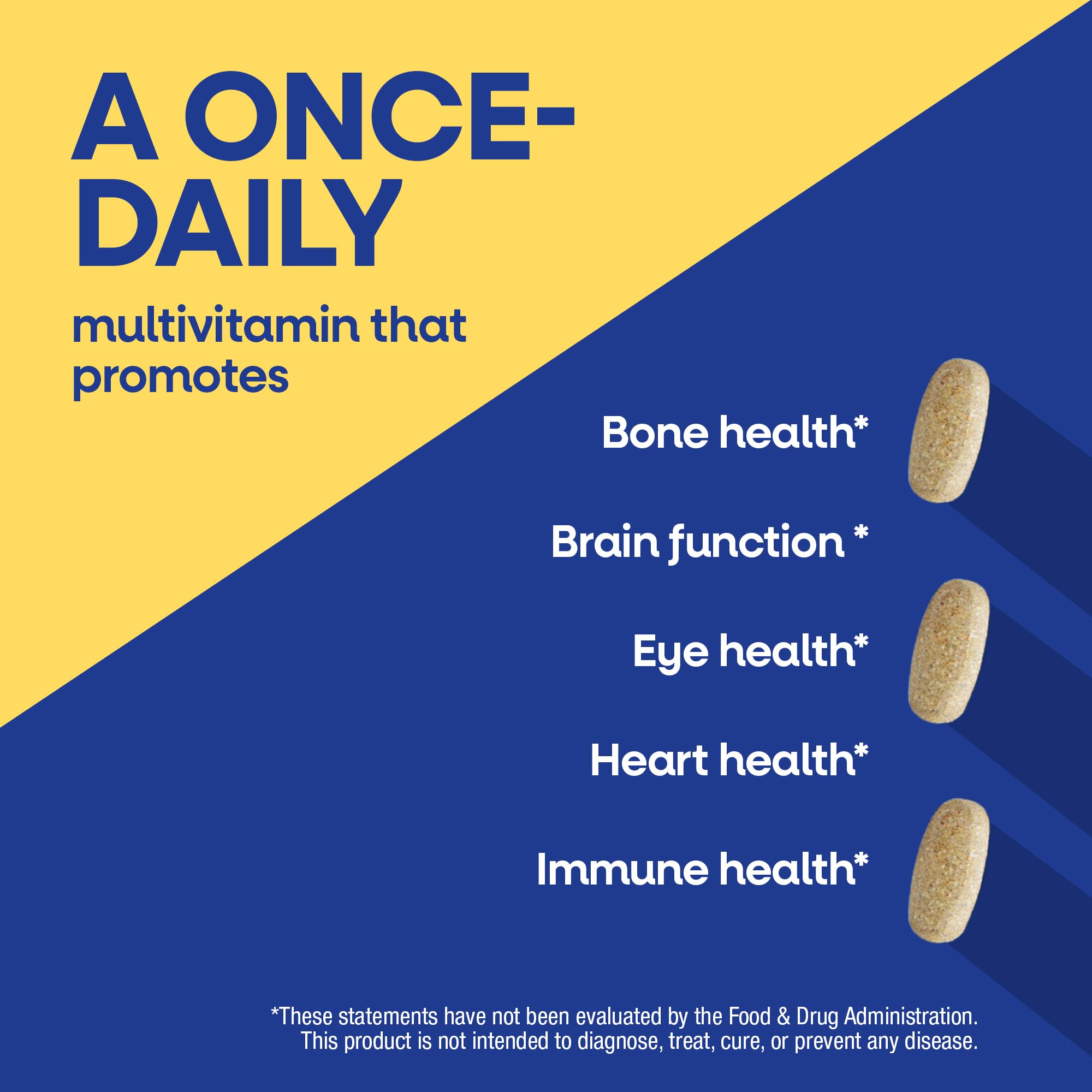 Nature's Way Alive! Men’s 50+ Daily Ultra Multivitamin, High Potency Formula, Supports Healthy Brain, Eyes & Heart*, with Methylated B12