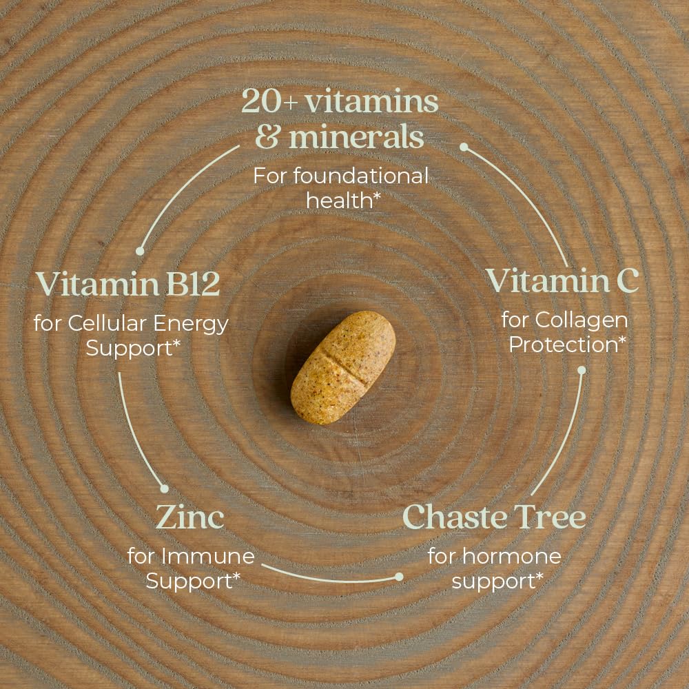 New Chapter Women’s Multivitamin 40+, extra B6 & B12, Biotin for Hair Growth, D3, Vit C, Zinc for Immune & Stress Support, Gentle on an Empty Stomach