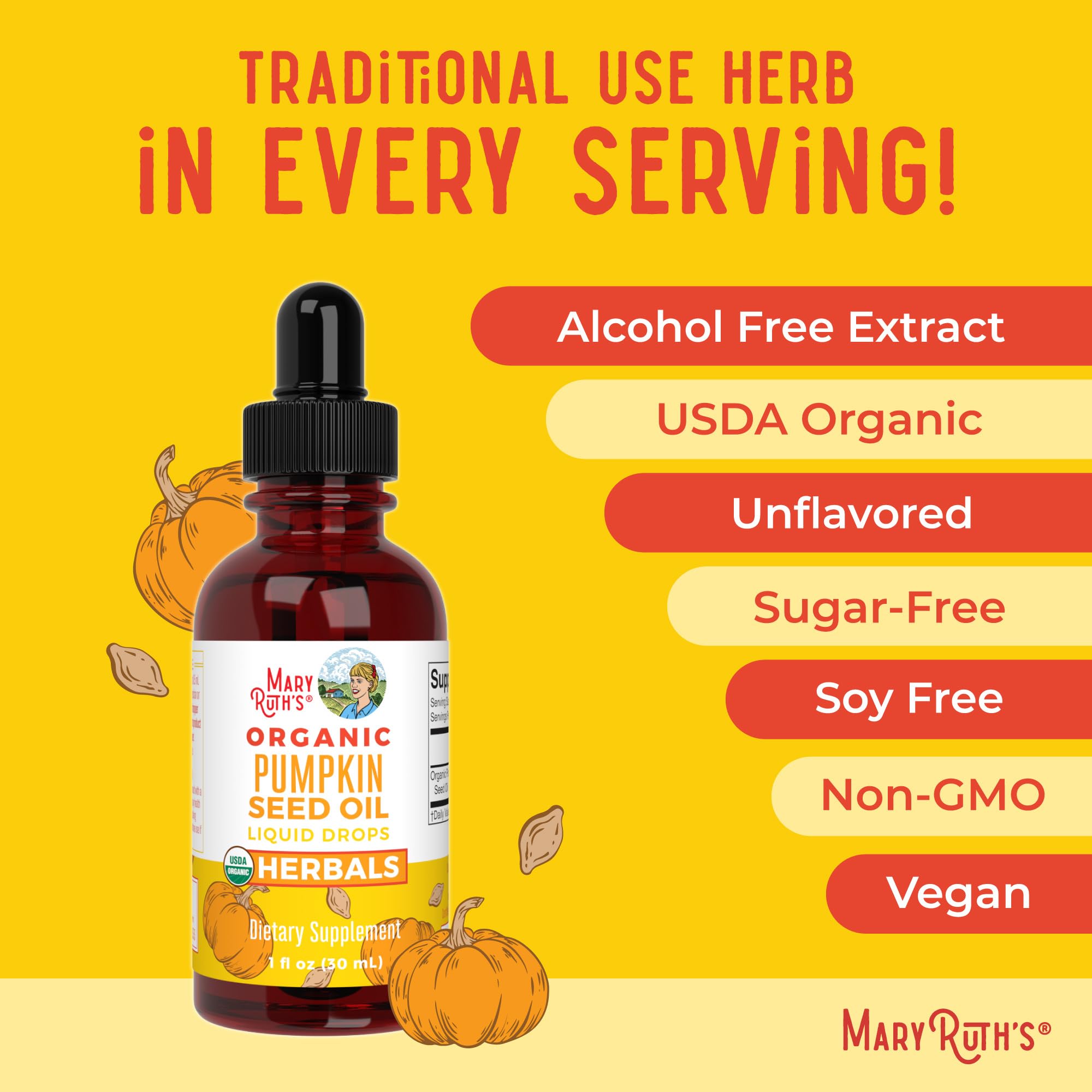 MARYRUTH'S Organics Pumpkin Seed Oil Cold Pressed | 2 Month Supply | USDA Organic Pumpkin Seed Liquid Drops for Men and Women | Urinary Health in Men