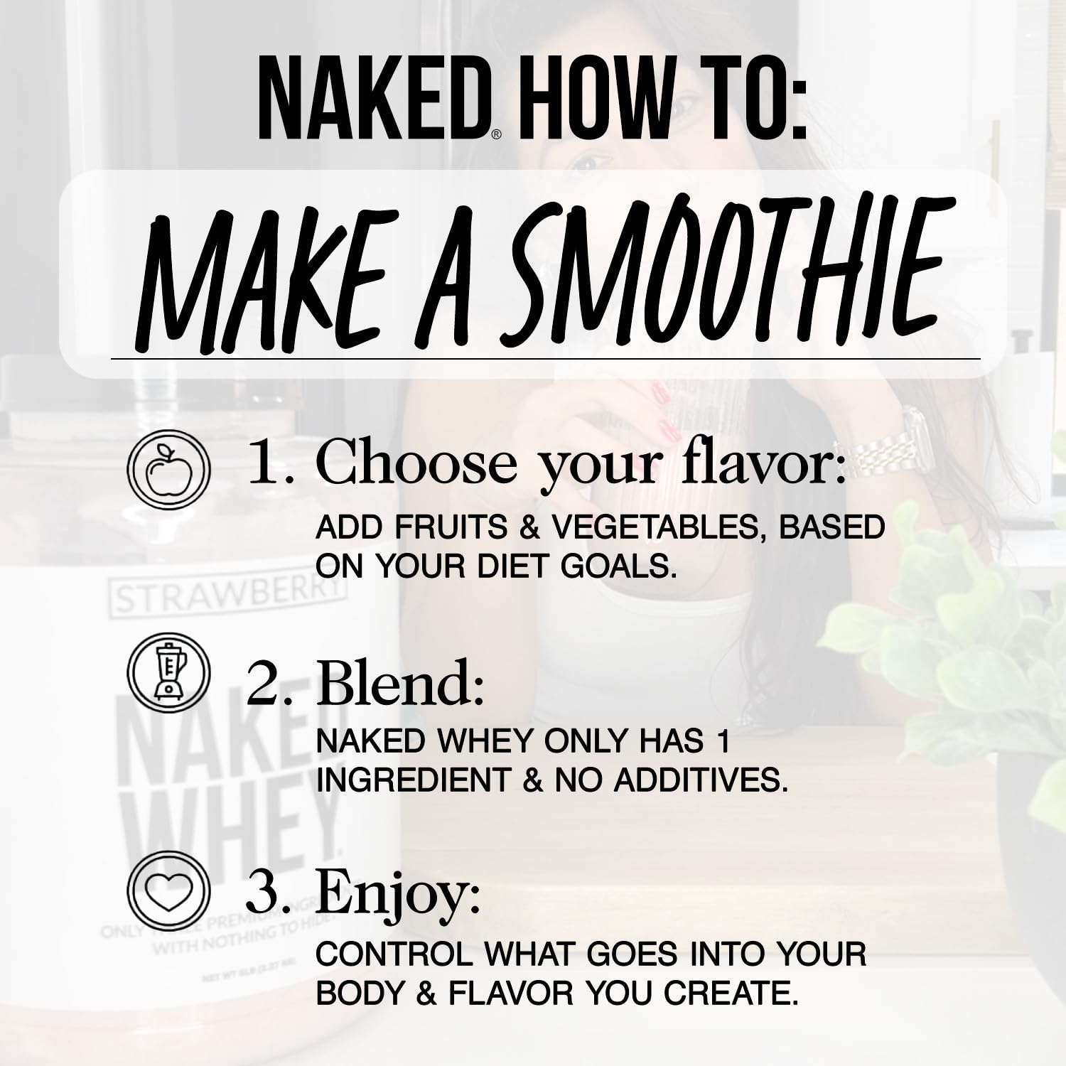 NAKED Whey 1Lb - Only 1 Ingredient, Grass Fed Whey Protein Powder, NSF Certified, Undenatured, No Gmos, No Soy, Gluten Free
