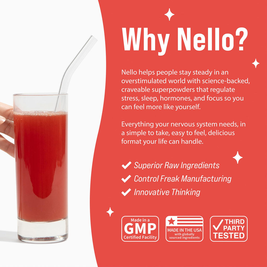 Nello Superfocus – Nootropic Focus Drink Mix for Productivity, Caffeine, L-Theanine, Rhodiola Rosea, Alpha-GPC, Lion’s Mane, Tyrosine, Sugar-Free Packets - With Caffeine (Pack of 20) (20 Servings (Caffeine), Fruit Punch) Nello Au supplements